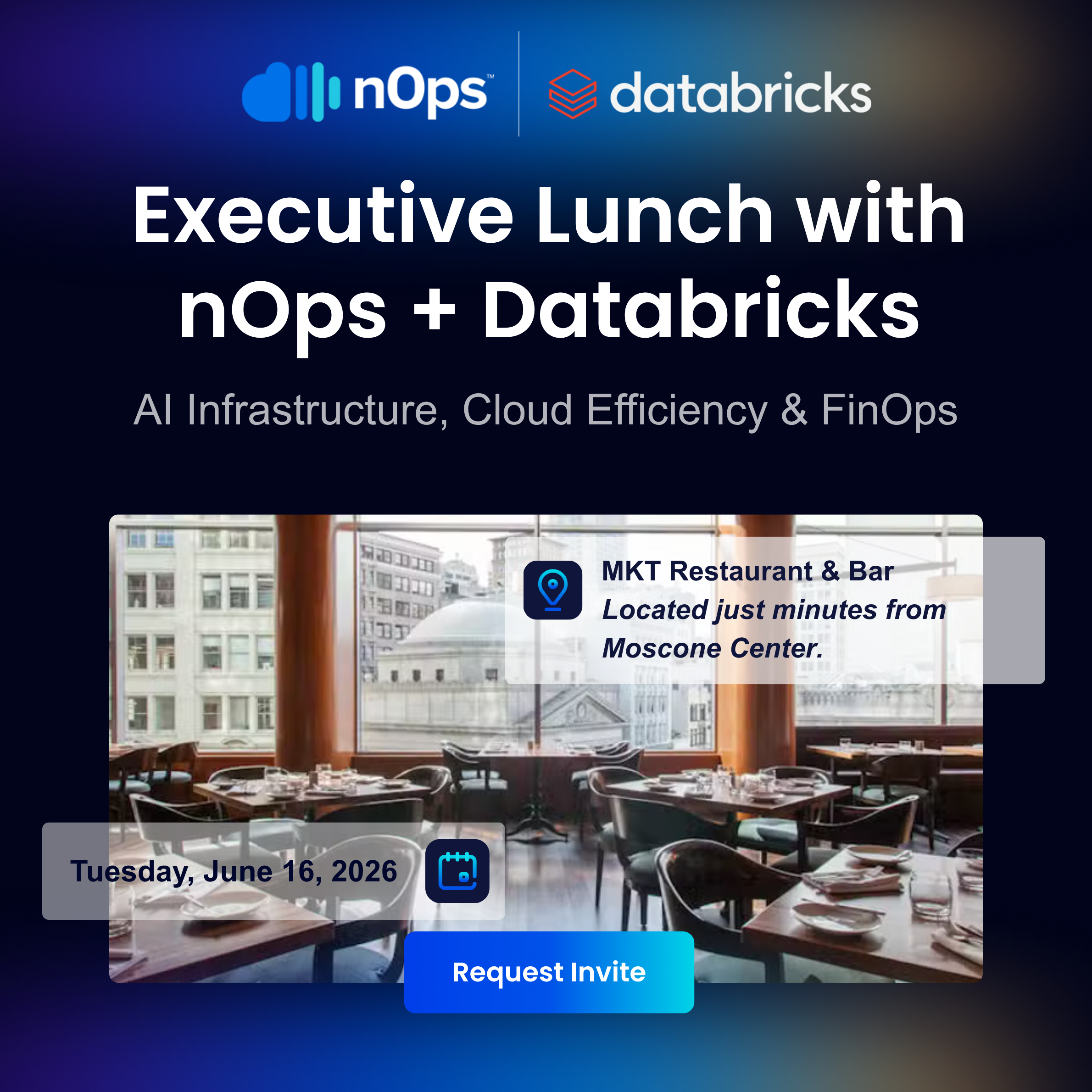 Cover art for #Executive Lunch at Data + AI Summit — MKT Restaurant and Bar