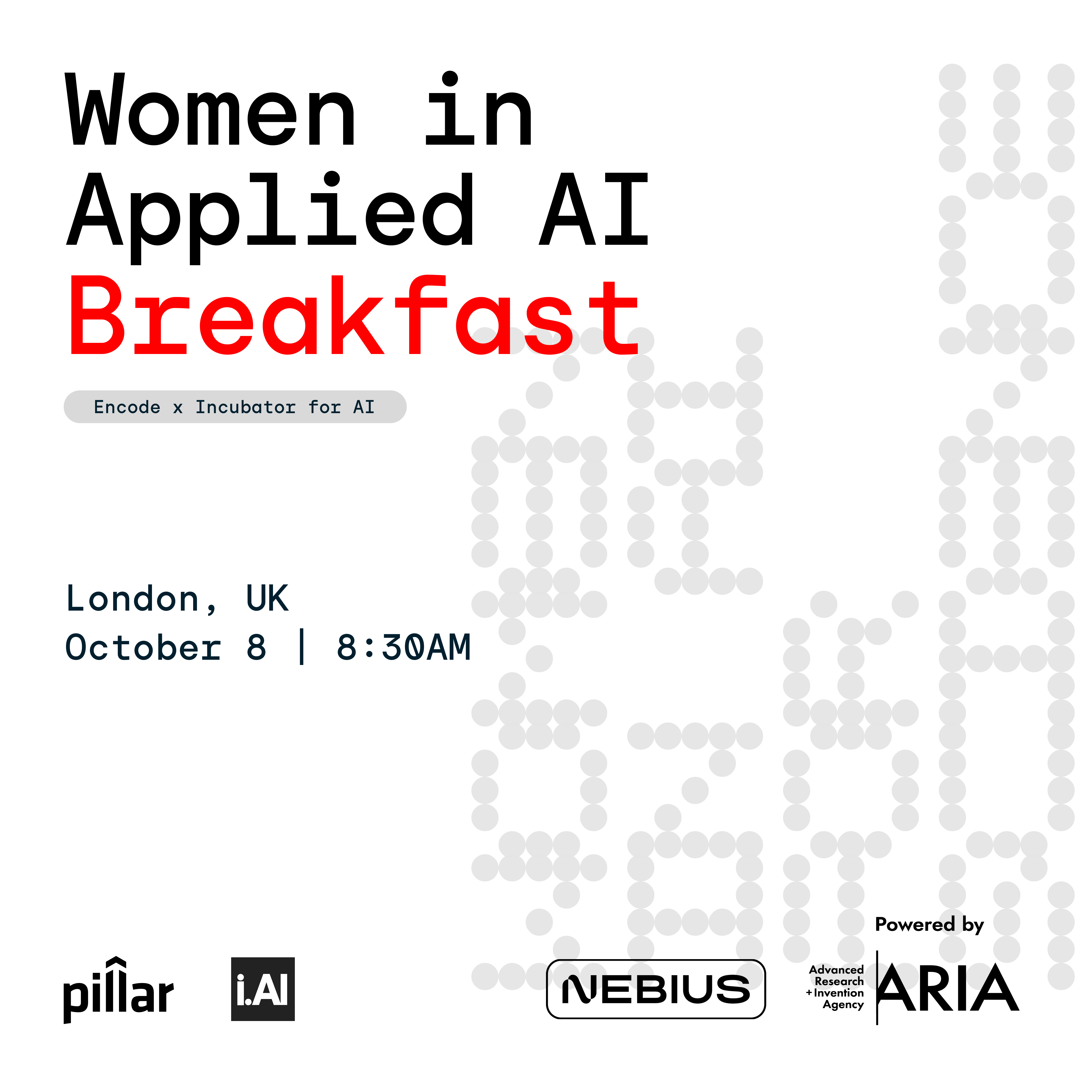 Frauen im angewandten KI-Frühstück, London
