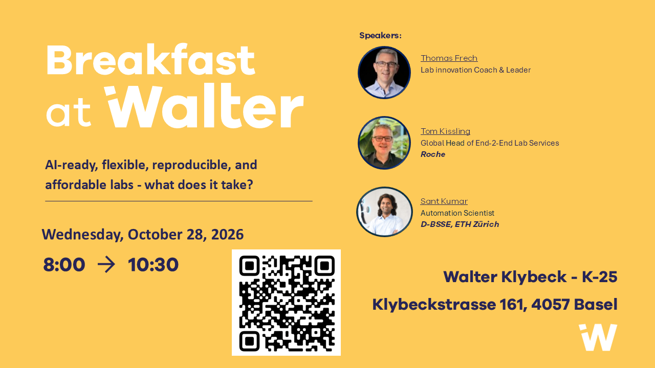 Petit-déjeuner chez Walter - Des laboratoires prêts pour l'IA, flexibles, reproductibles - que faut-il ?