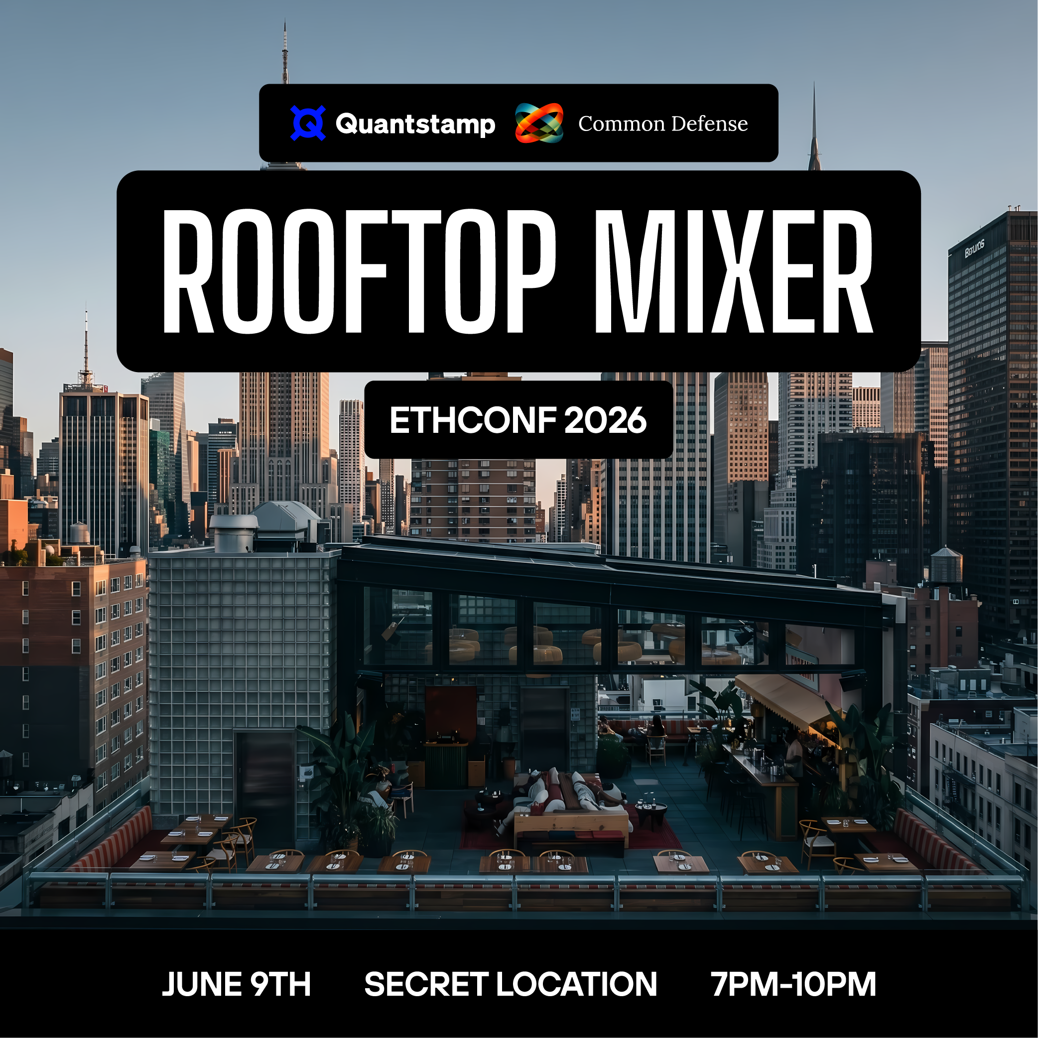 Cover art for #Rooftop Mixer with Quantstamp & Common Defense | ETHConf 2026 — New York, NY