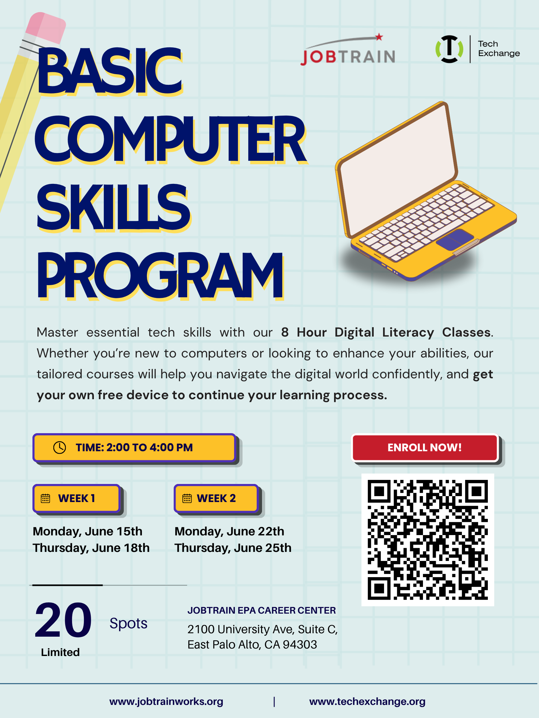 Cover art for #[Waitlist] Free Basic Computer Skilss Program — 2100 University Ave suite c