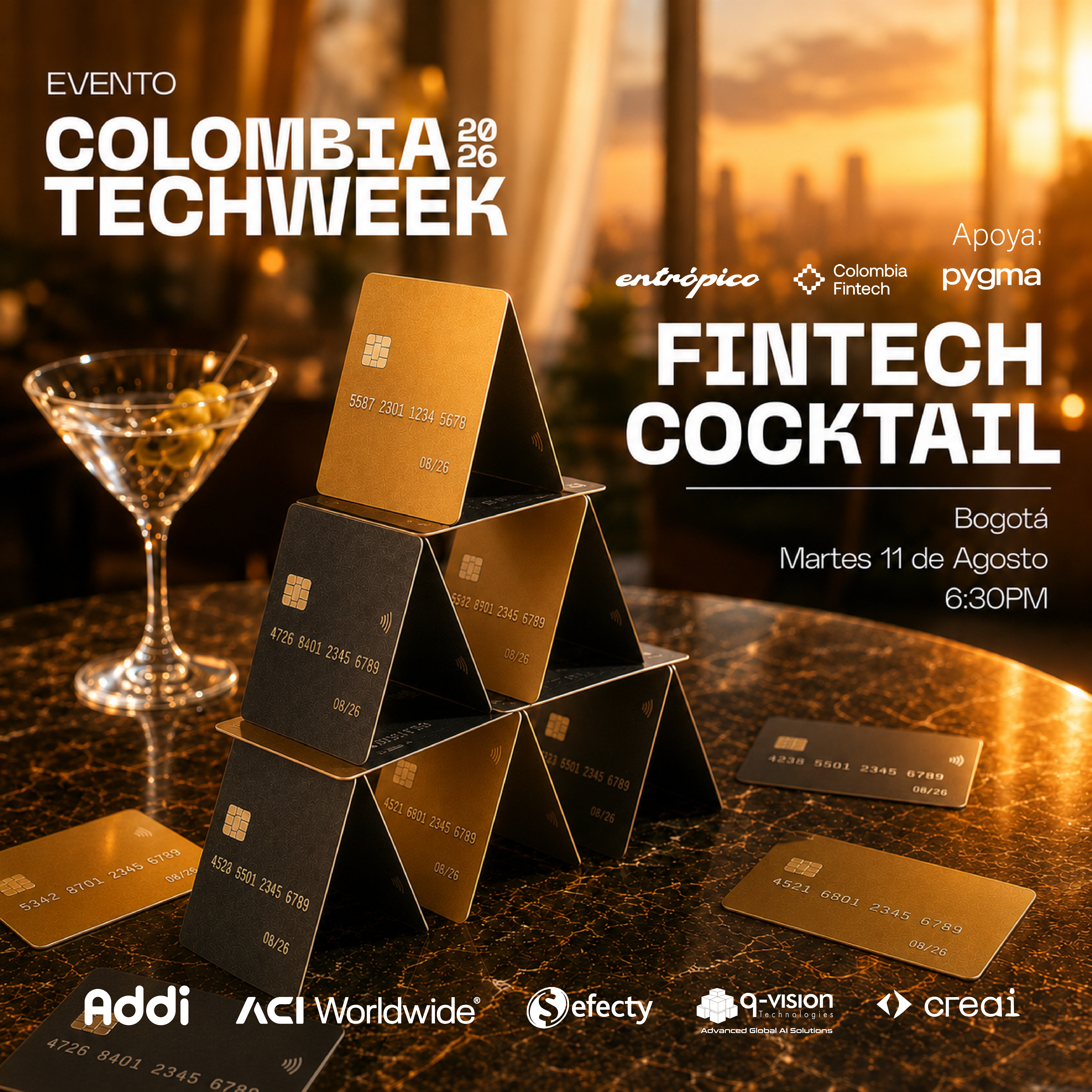 Fintech Cocktail CTW by ADDI, ACI Worldwide Colombia, Efecty, QVision Apoya: Colombia Fintech & Pygma