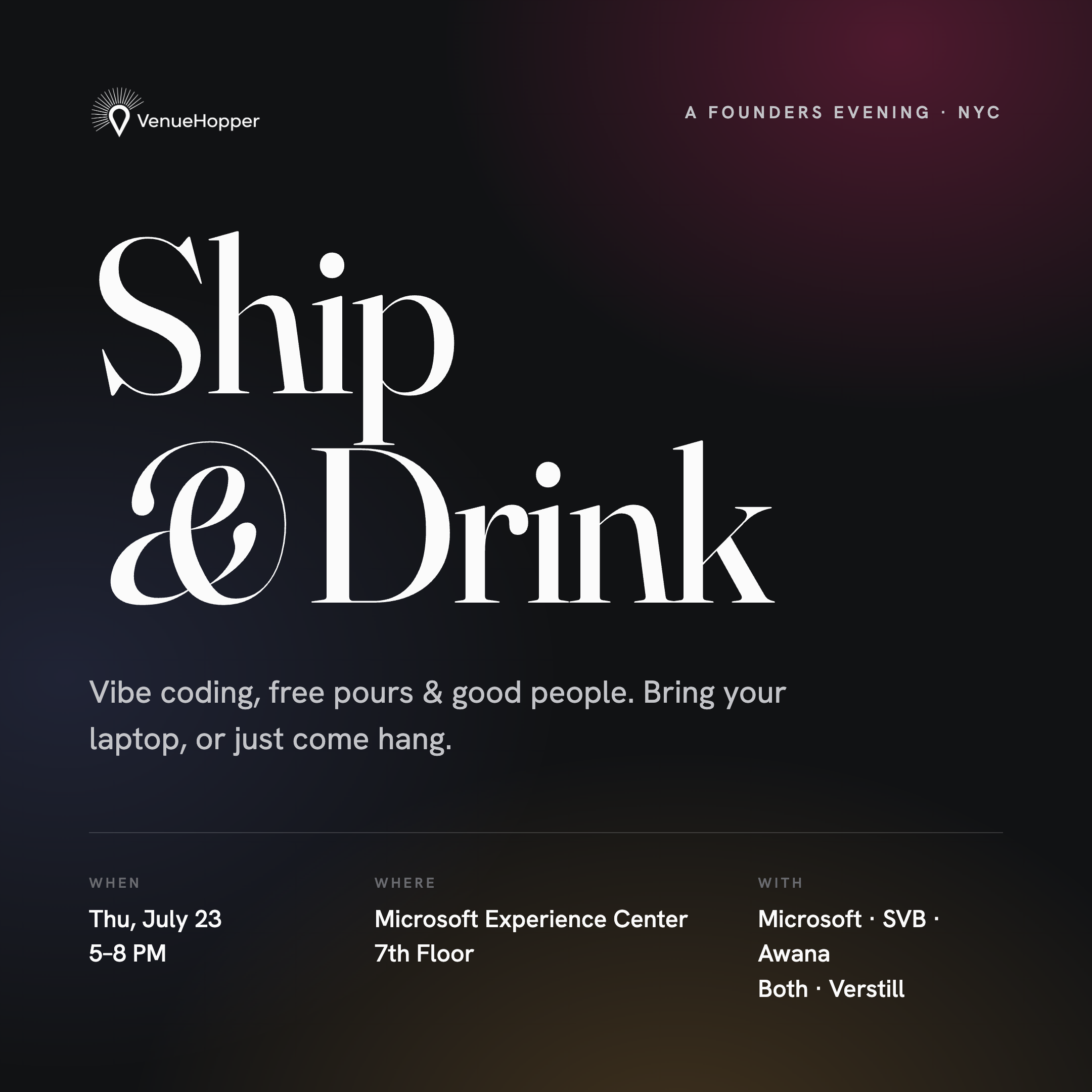Ship & Drink π₯ π» @Microsoft