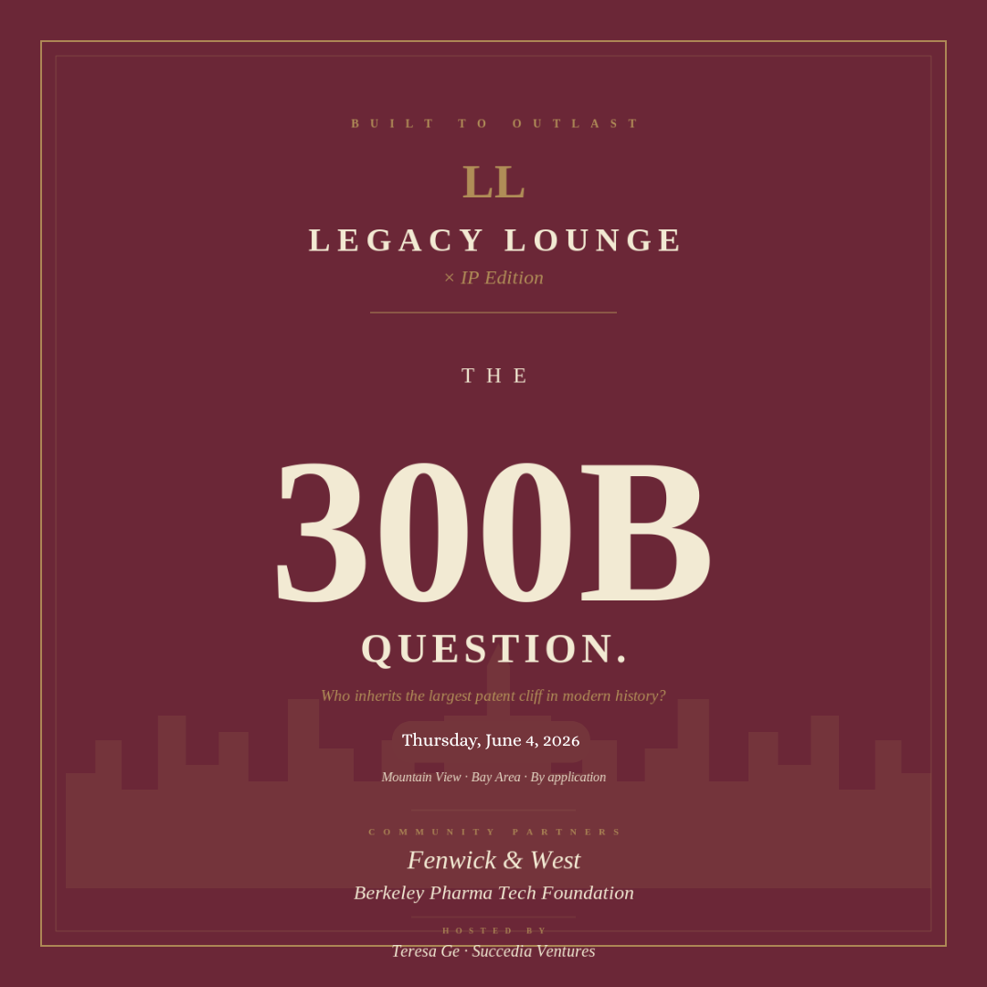 Cover art for #The 300B Question — A Legacy Lounge· IP Edition (panel+dinner) — Mountain View, CA