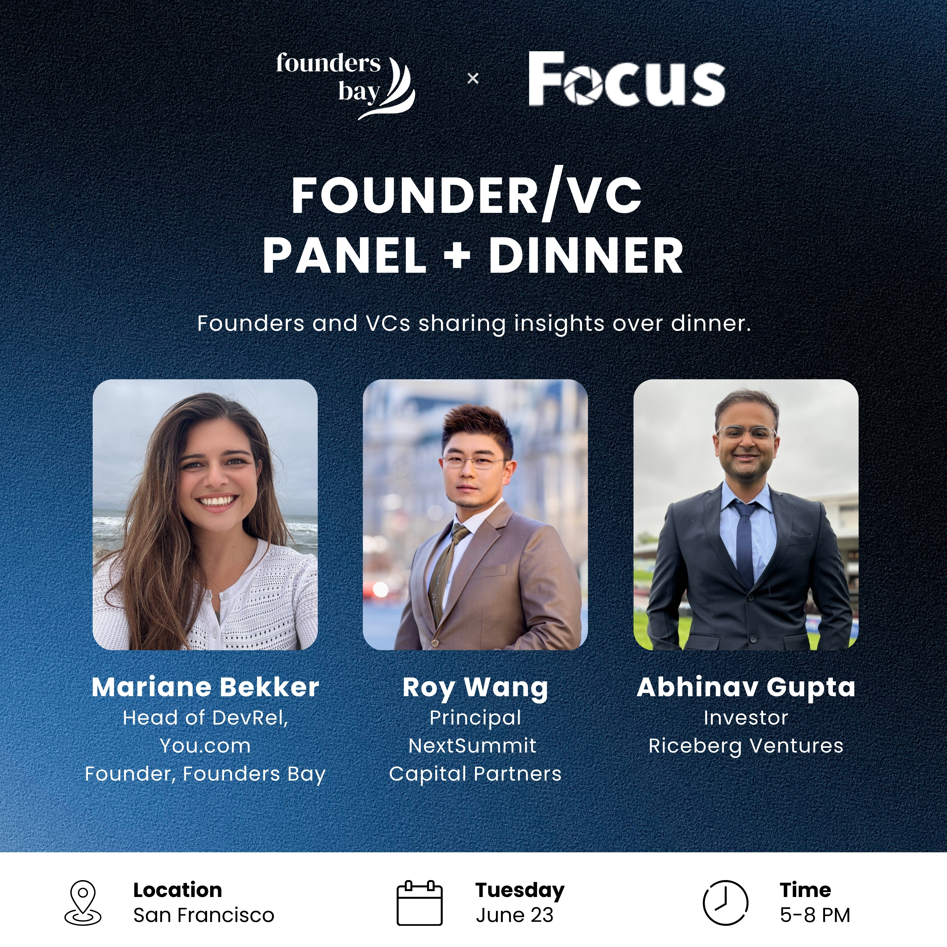 Founder/VC Panel + Dinner @ Focus Innovation Studio