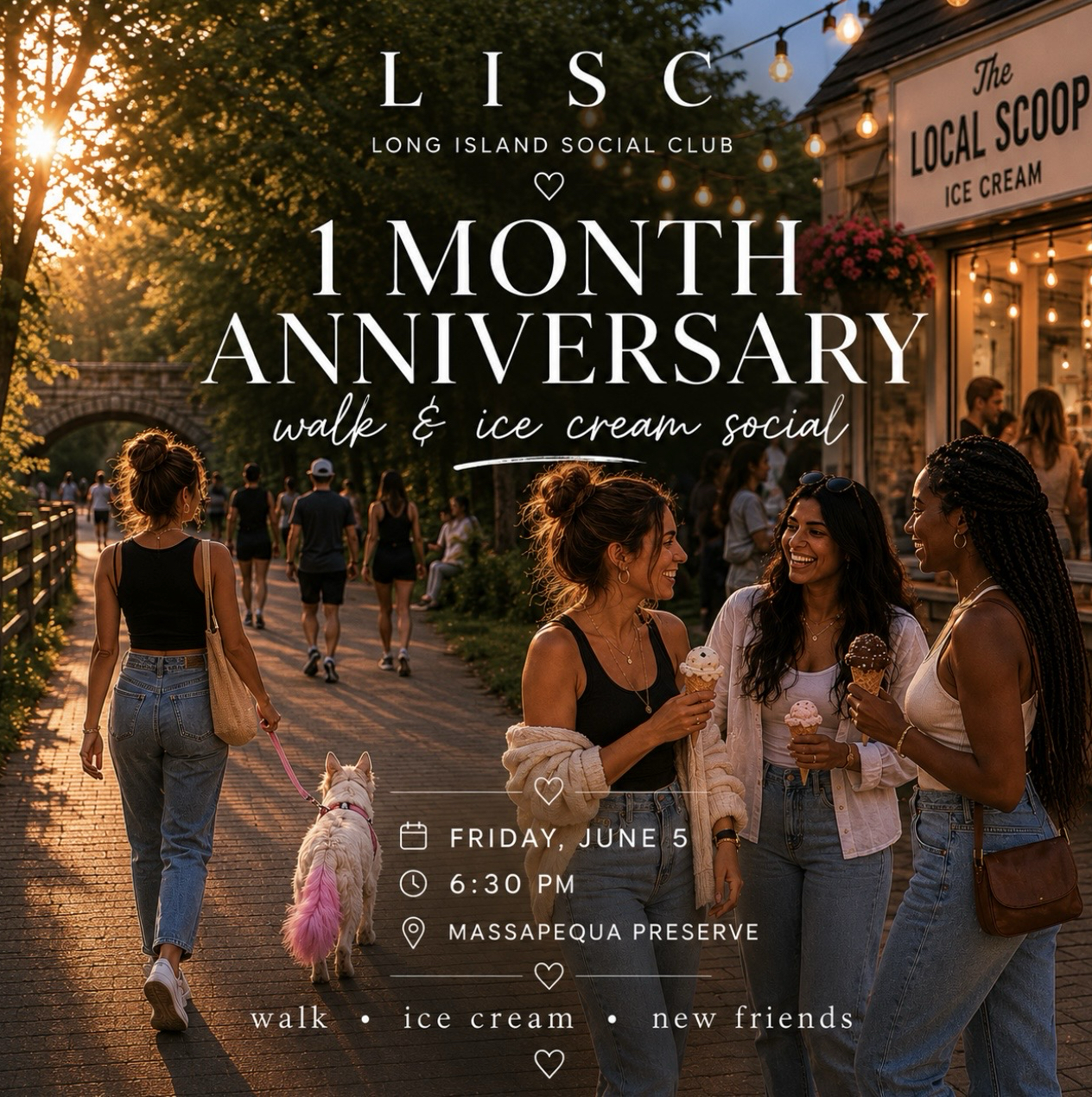 Cover art for #🍦 Long Island Social Club 1 Month Anniversary Celebration: Walk & Ice Cream Social — Mansfield Memorial Park