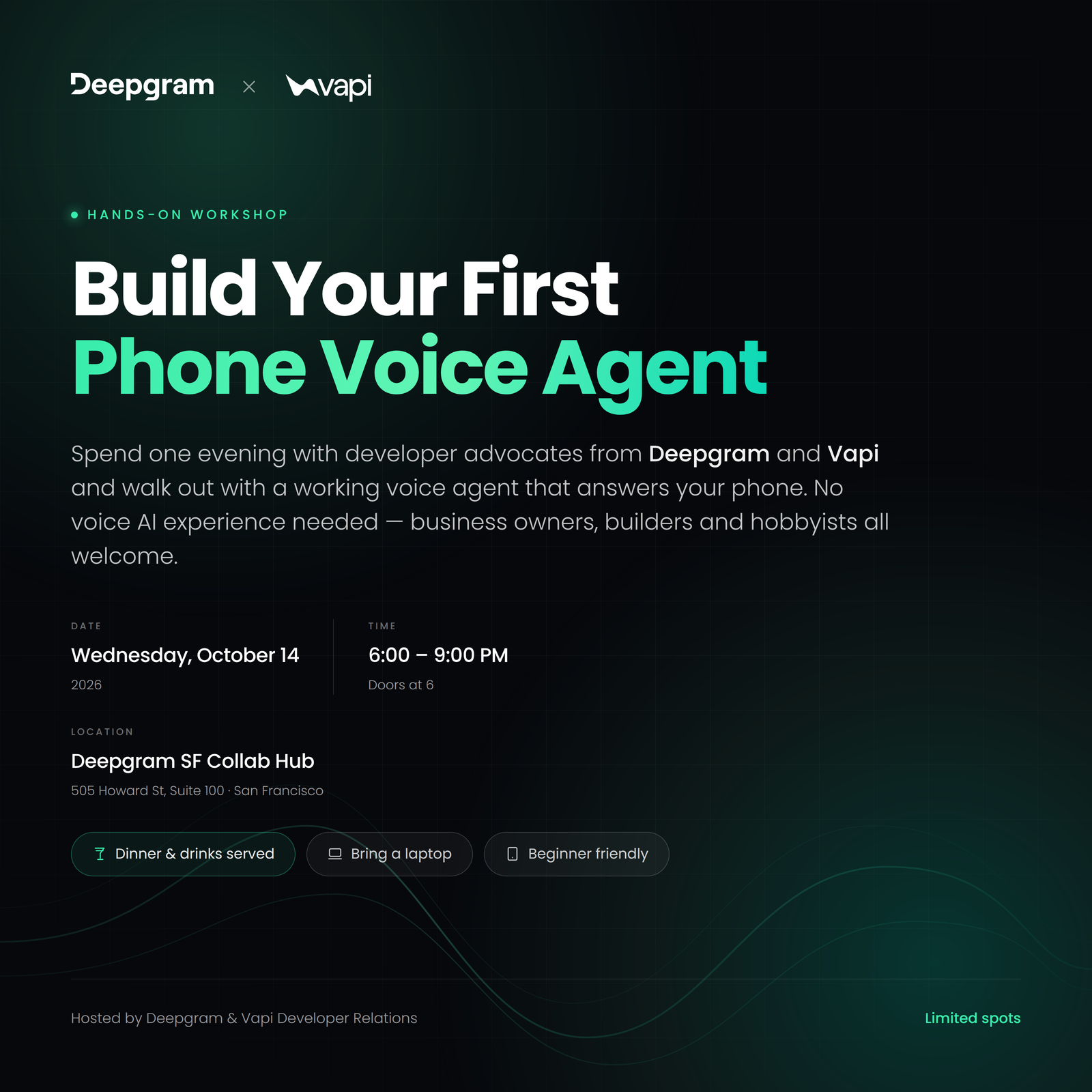 Construye tu primer agente de voz telefónico — Taller de Deepgram × Vapi