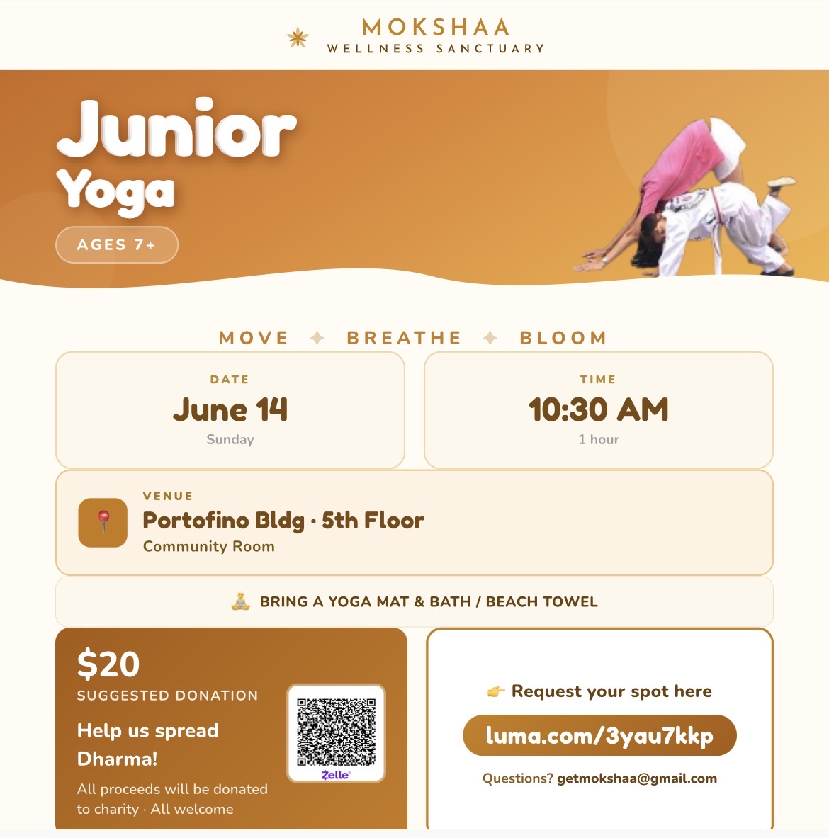 Cover art for #Mokshaa Junior Yoga (7+) — 1 2nd St