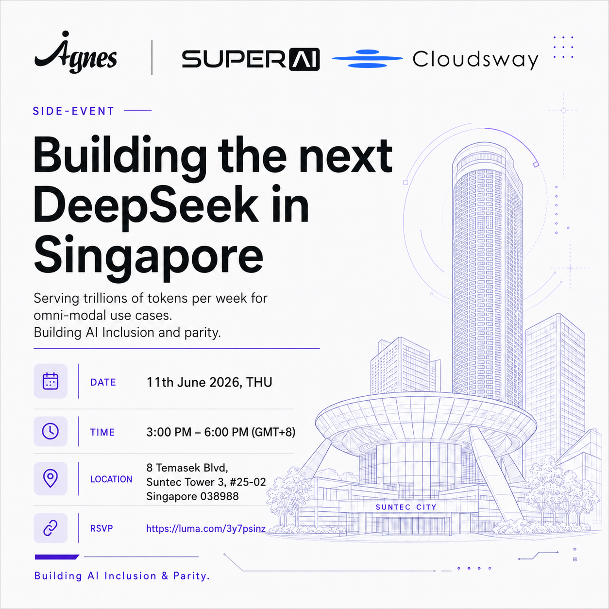 Cover art for #Building The Next Deepseek in Singapore — Suntec Tower 3