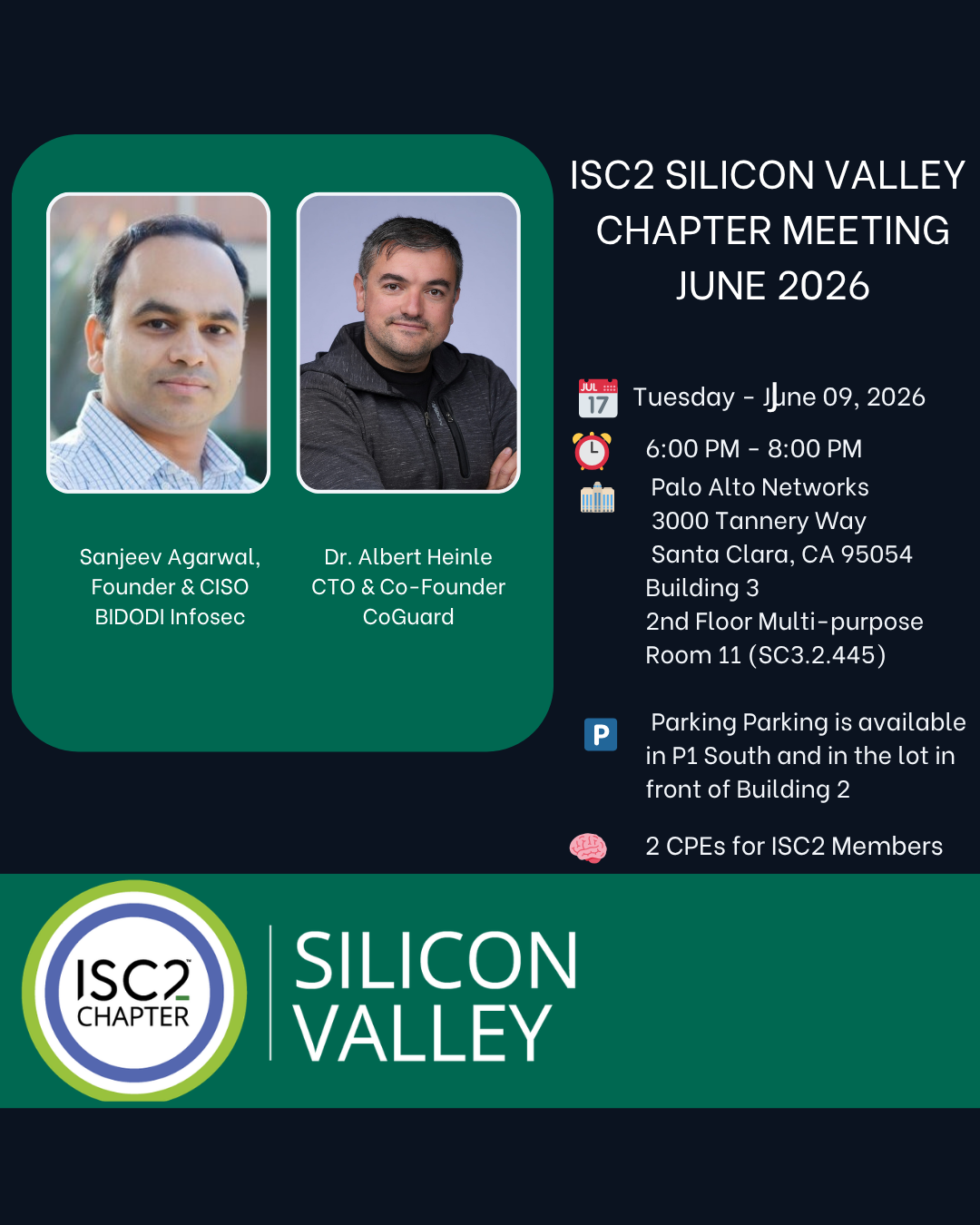 Cover art for #ISC2 Silicon Valley - June 2026 Chapter Meeting — Santa Clara, CA