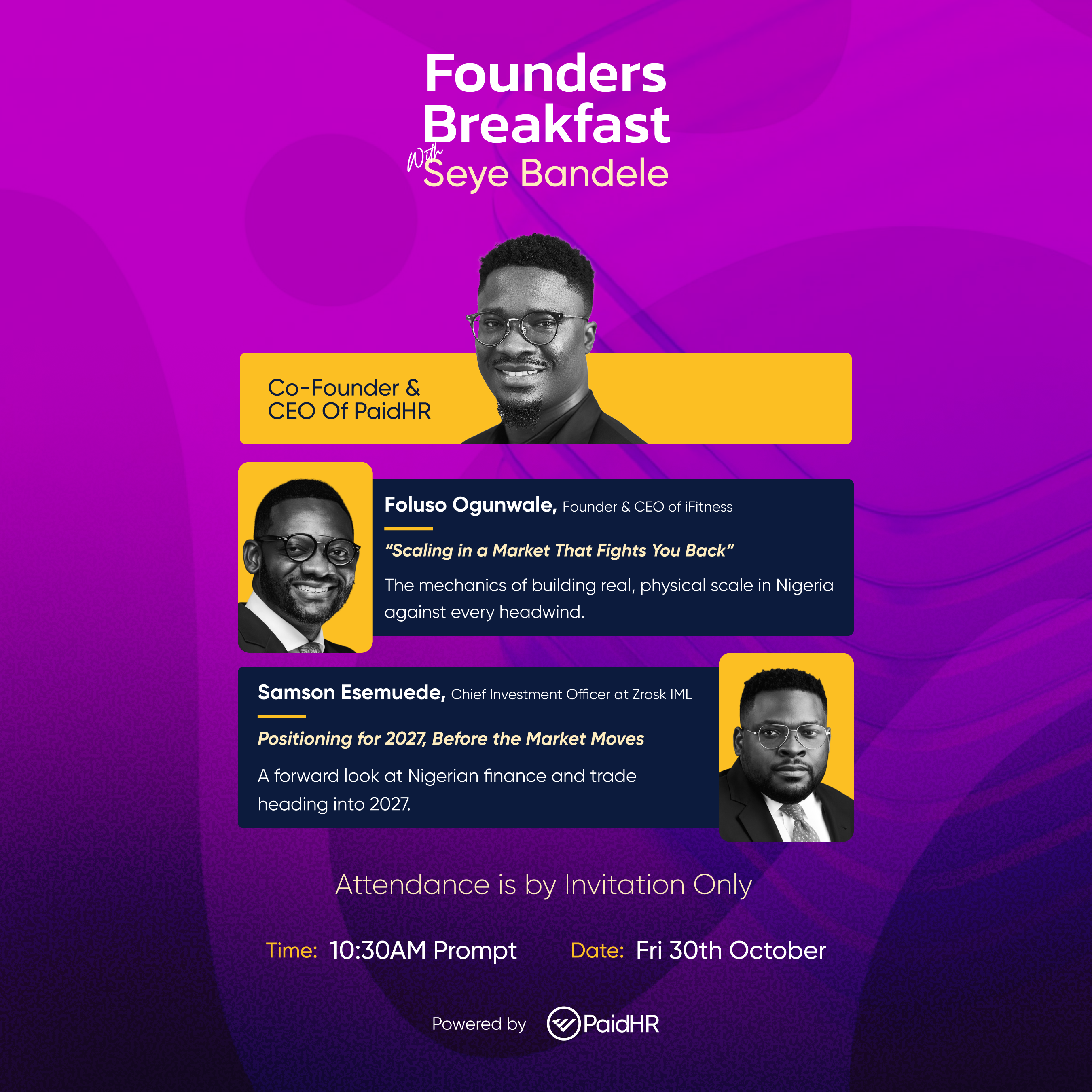 Founders Breakfast Vol. II with Seye Bandele