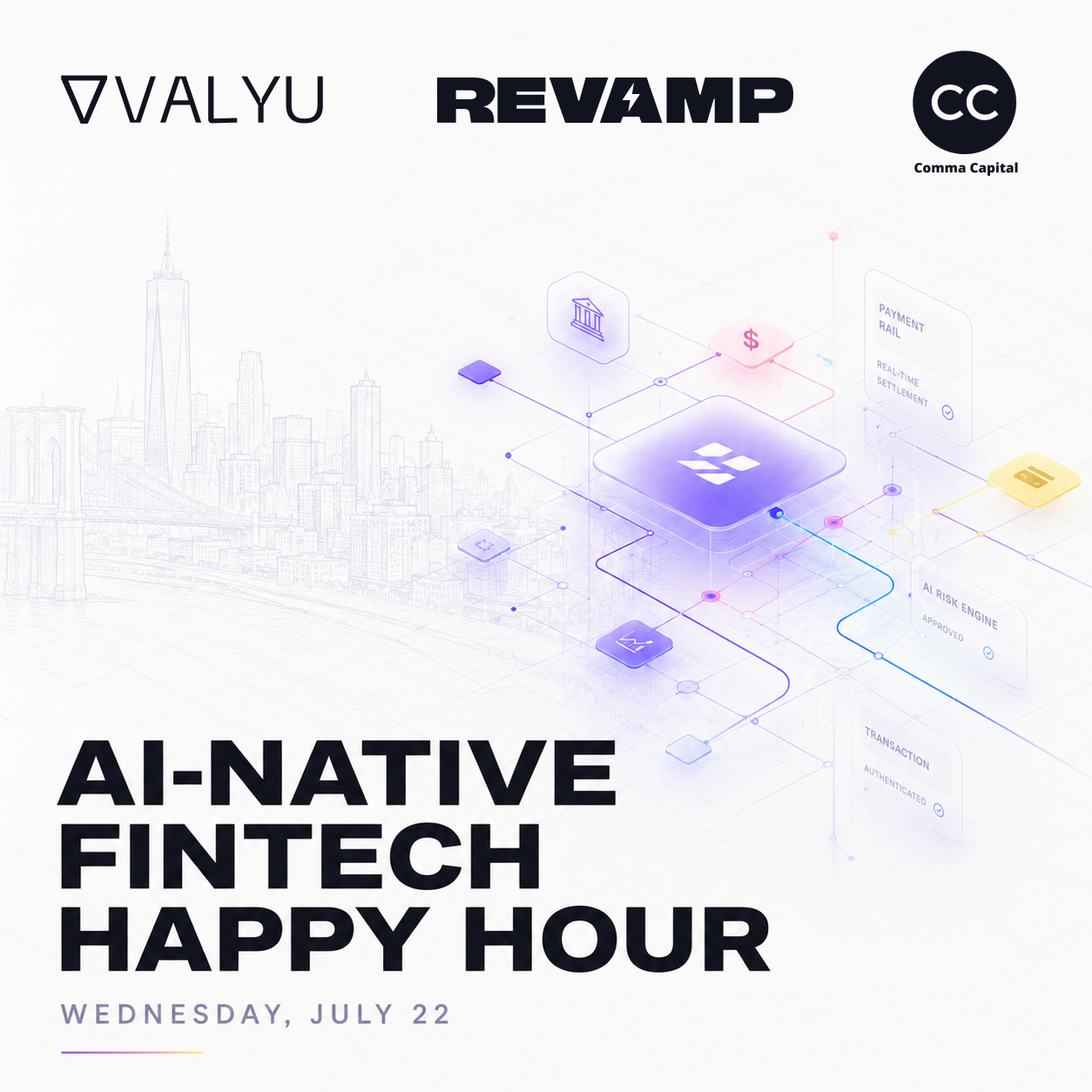 AI-Native FinTech Happy Hour — Comma Capital x Revamp x Valyu