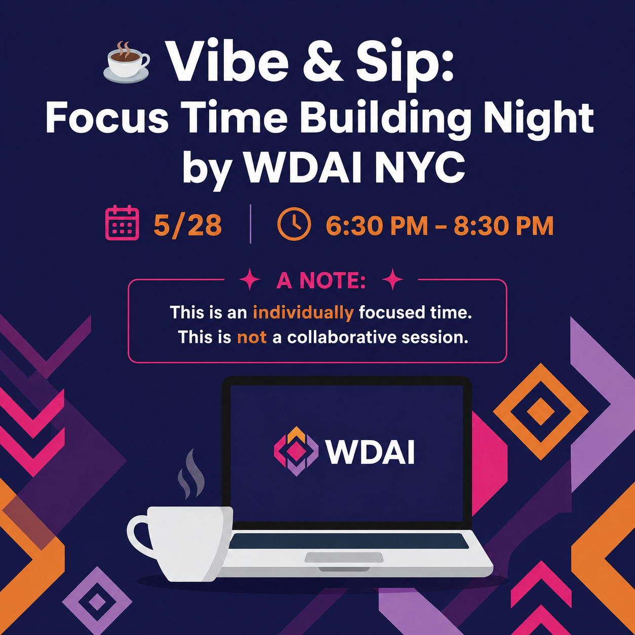 Cover art for #☕ Vibe & Sip: Focus Time Building Night by WDAI NYC — New York, NY