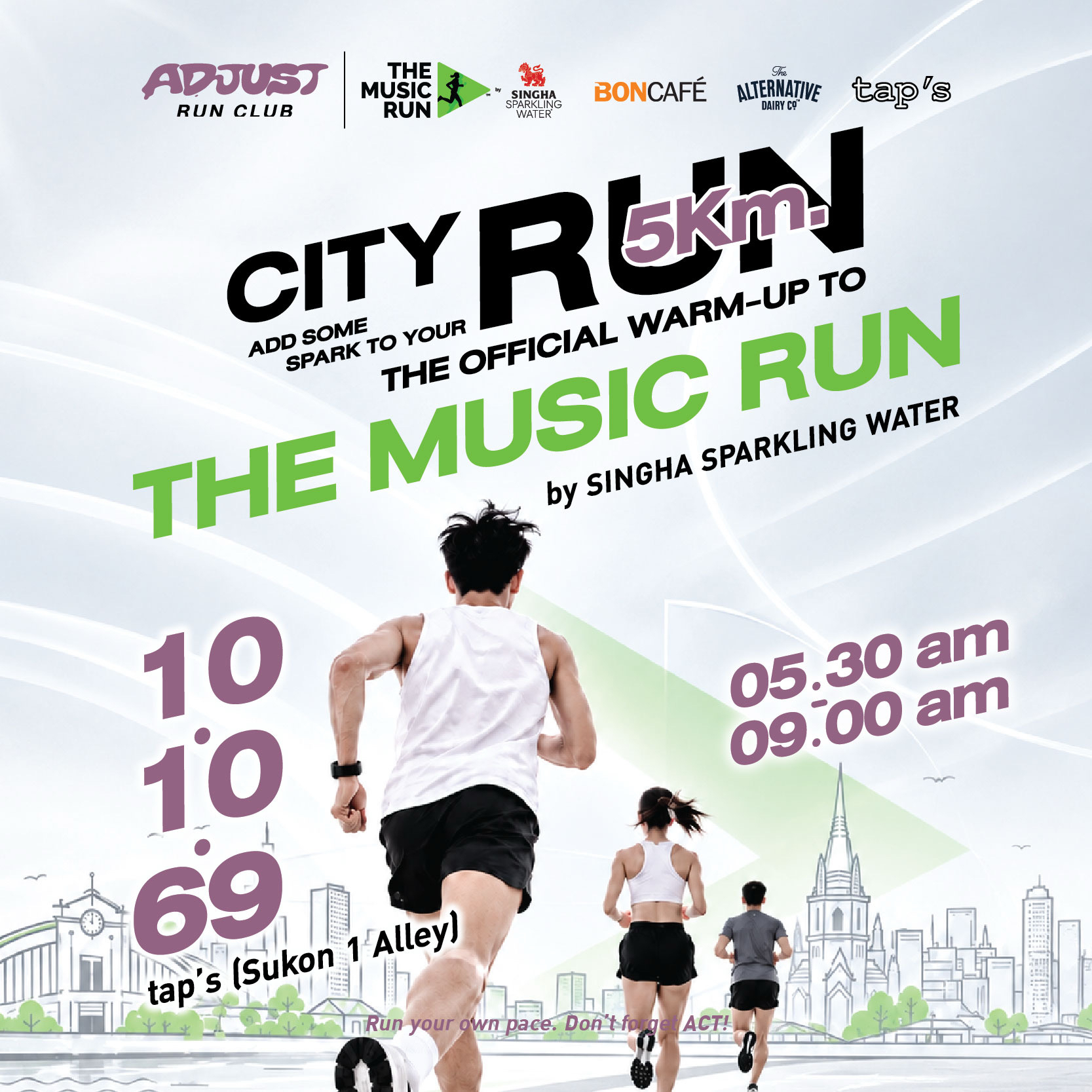 ADJUST RUN CLUB - ГОРОДСКОЙ ЗАБЕГ x THE MUSIC RUN от SINGHA SPARKLING WATER