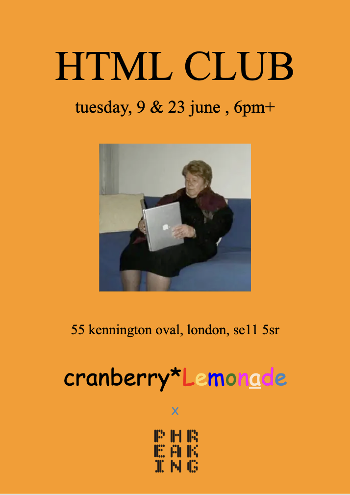 Cover art for #html club — 55 Kennington Oval