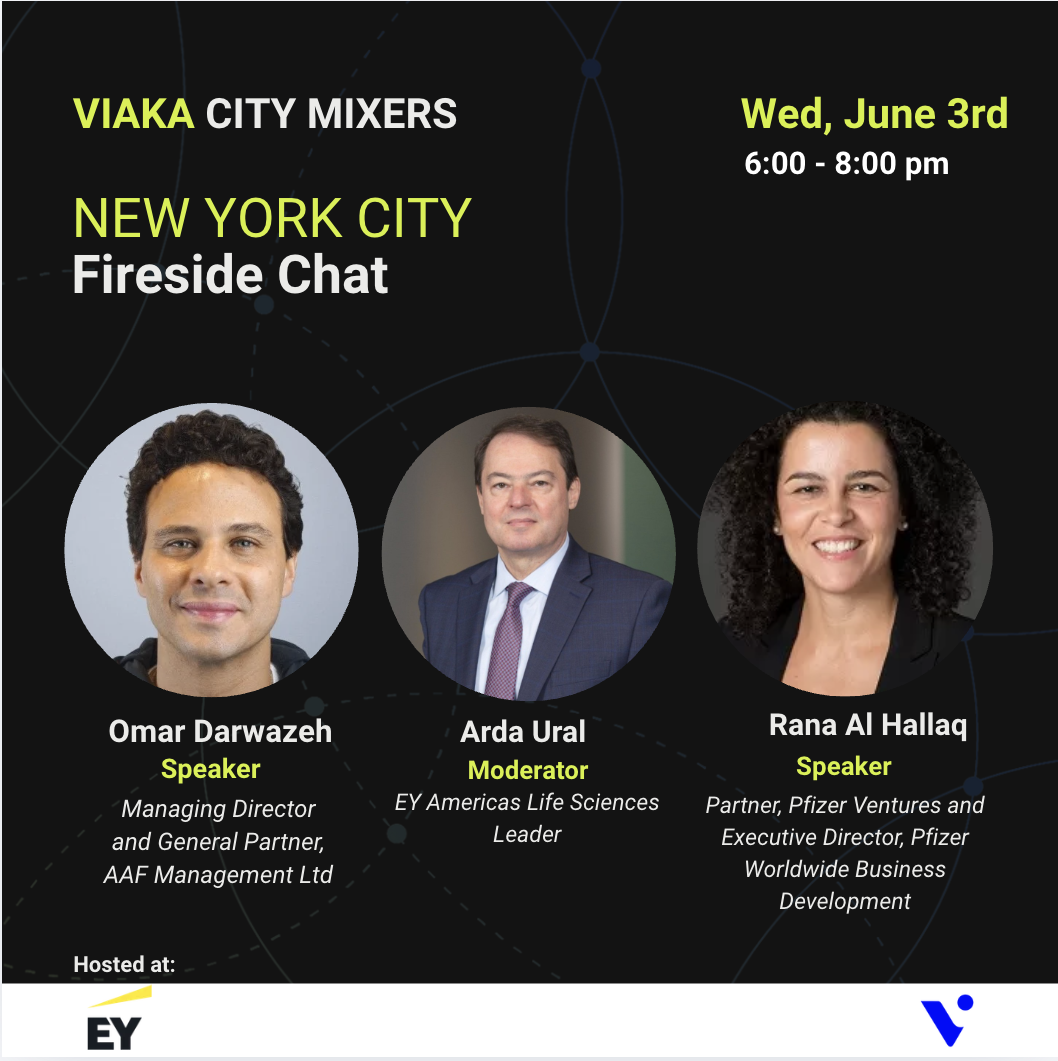 Cover art for #Viaka NYC Mixer and Fireside Chat with Omar Darwazeh, and Rana Al-Hallaq — 395 9th Ave