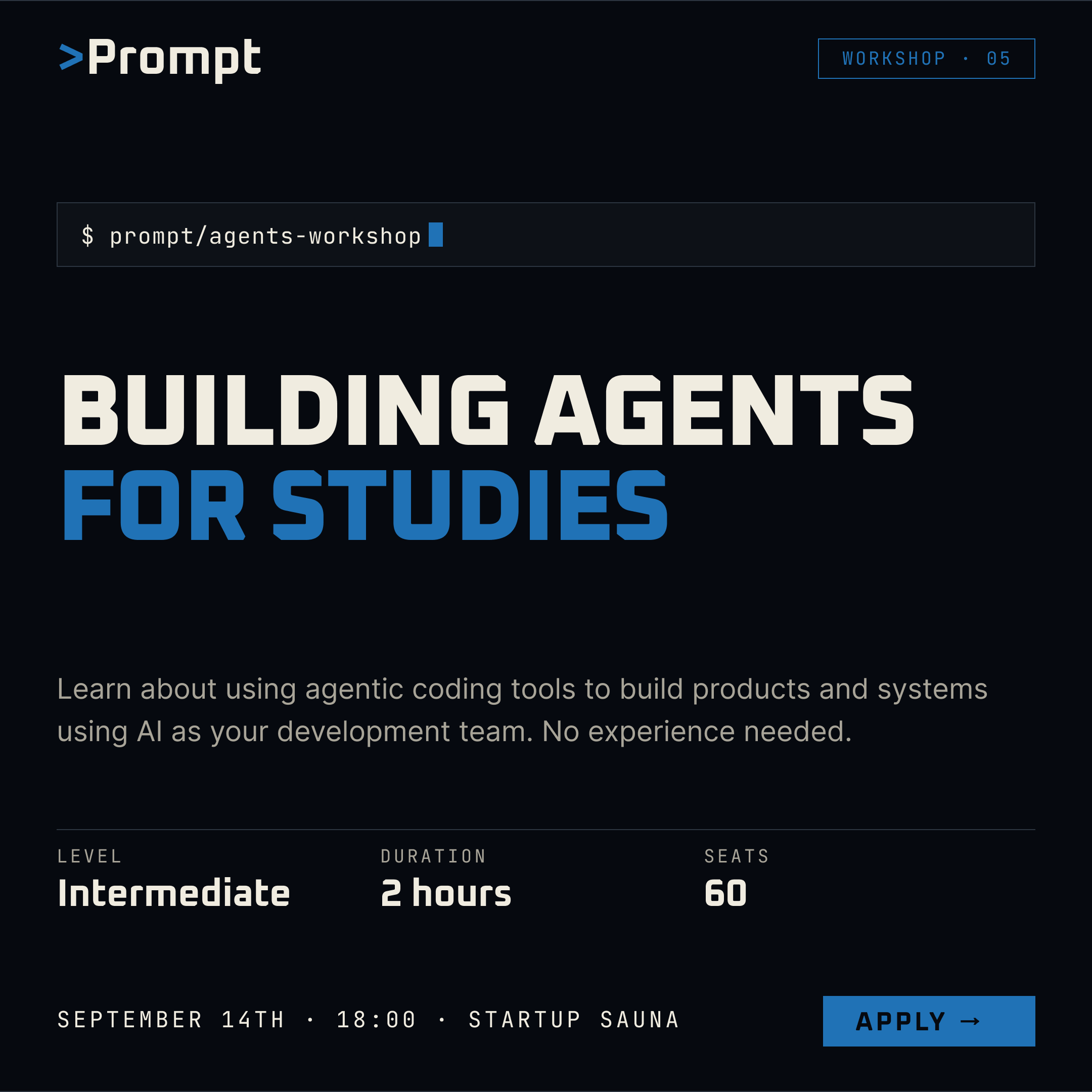 Prompt Workshop 5: Build Agents for Studies