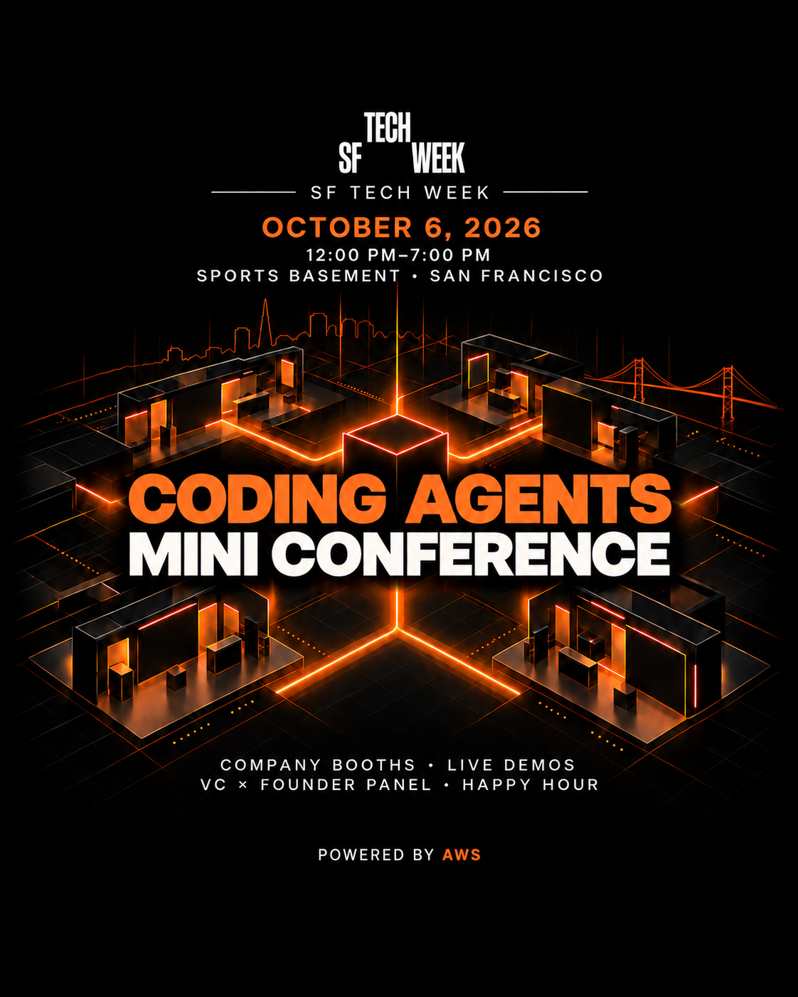 Mini Conférence sur les Agents de Codage : Stands de Société · Démos en Direct · Panel VC × Fondateur · Happy Hour