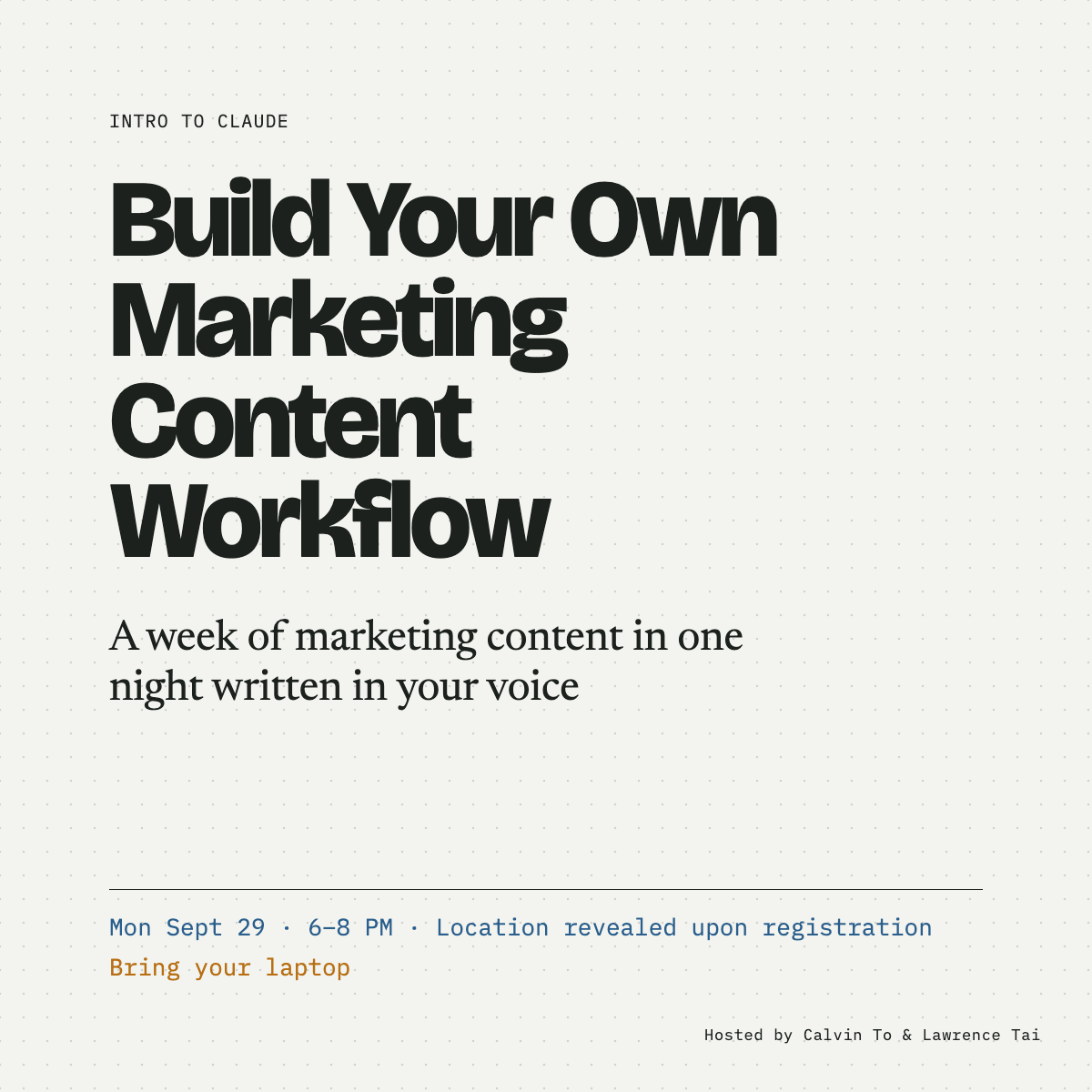Intro to Claude - Build Your Own Marketing Content Workflow