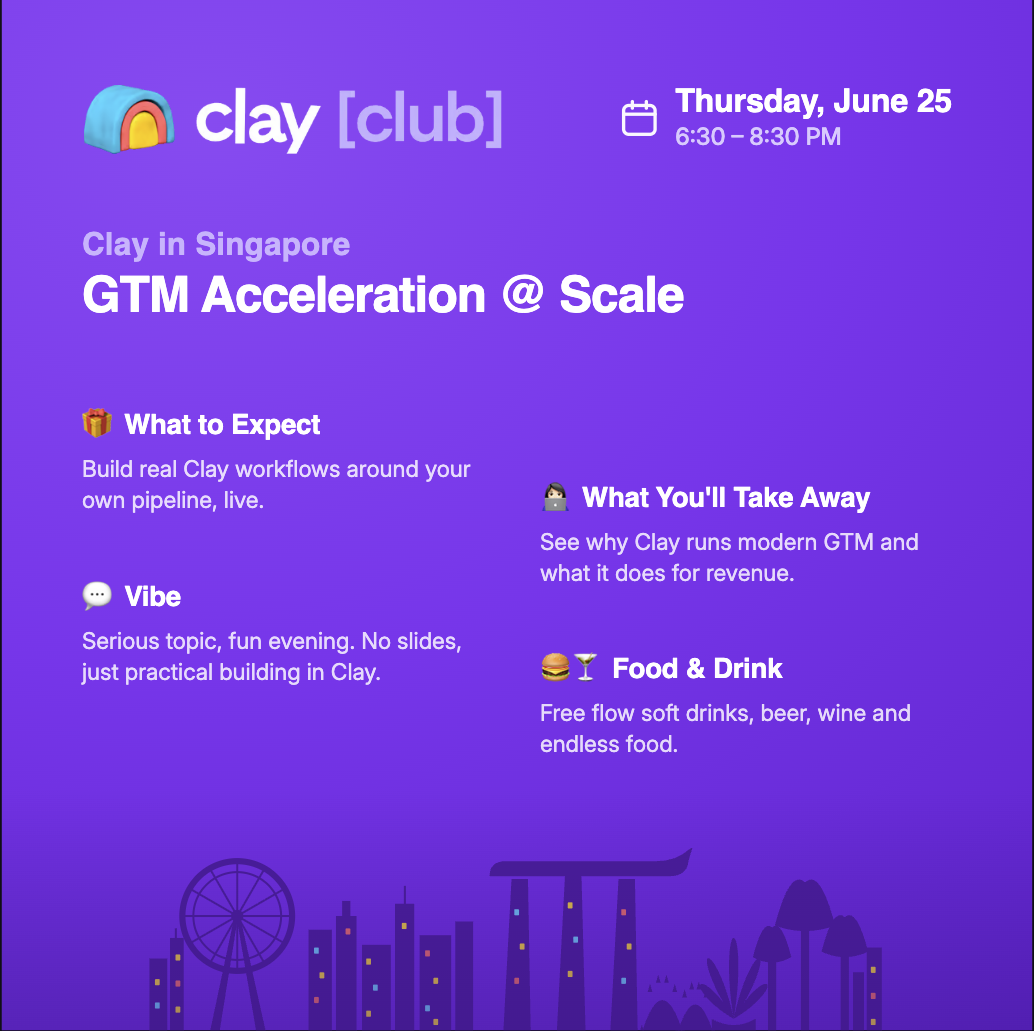 Cover art for #Clay in Singapore: GTM Acceleration @ Scale — Singapore