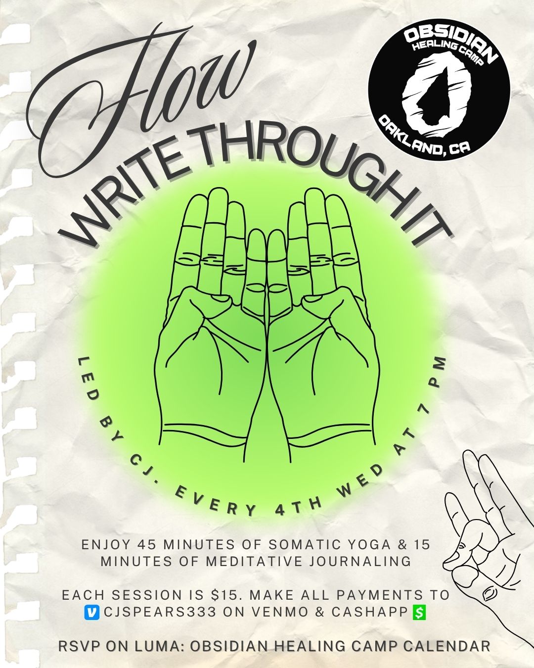 Cover art for #Flow & Write Thru It — Obsidian Healing Camp