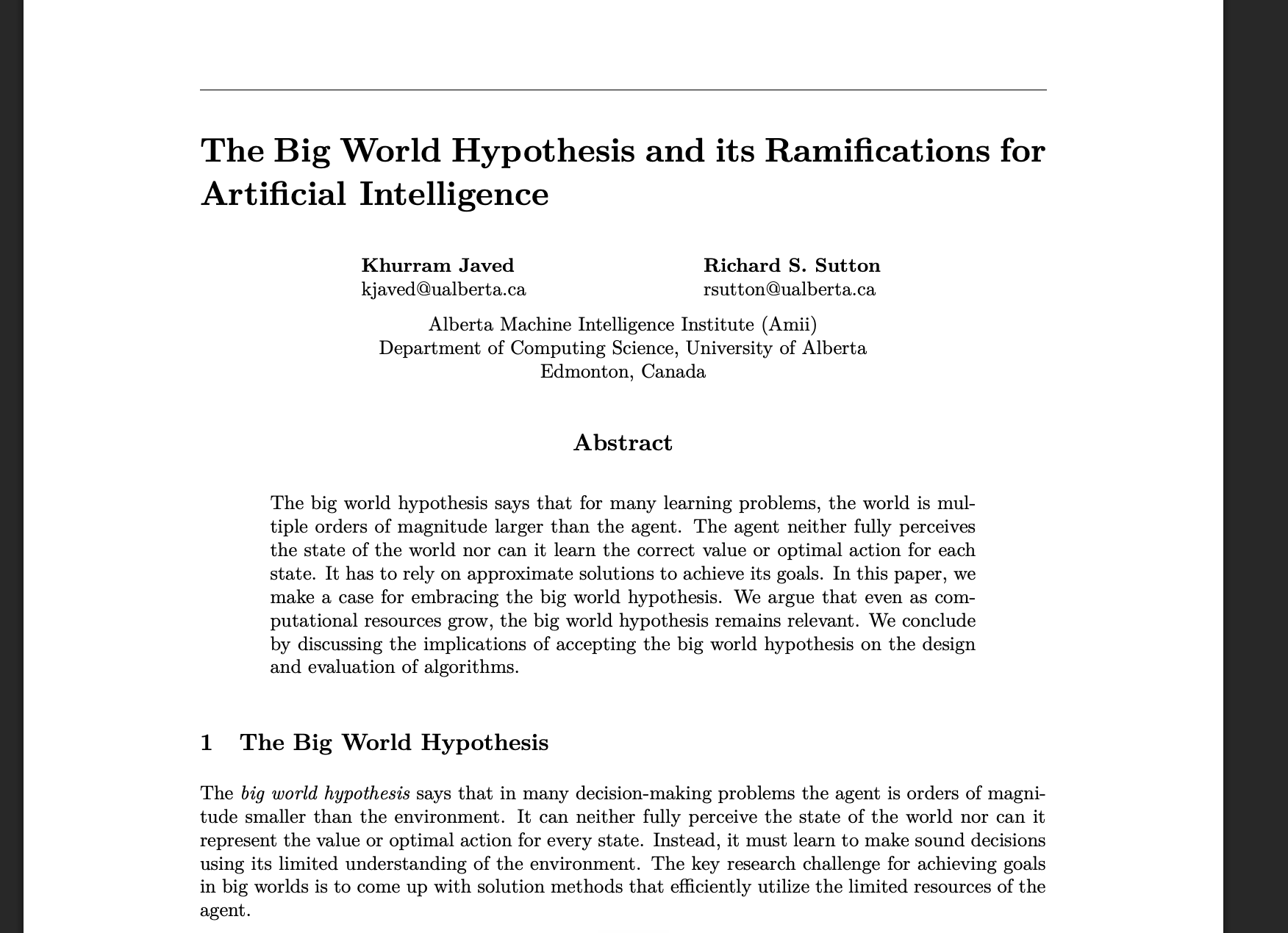 Learning Layer Paper Reading Club - Week 31 - The Big World Hypothesis