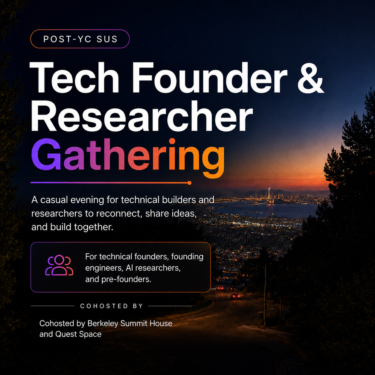 Post YC SUS Tech Founder & Researcher Happy Hour at Berkeley Summit House