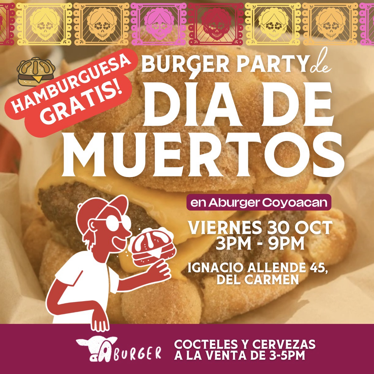 Burger-Party de Día de Muertos en Aburger