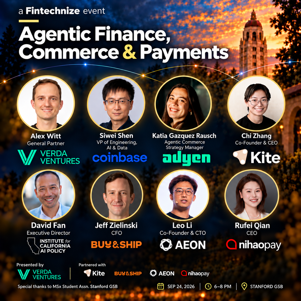Finance, Commerce et Paiements Agentiques @ Stanford GSB, présenté par Verda Ventures