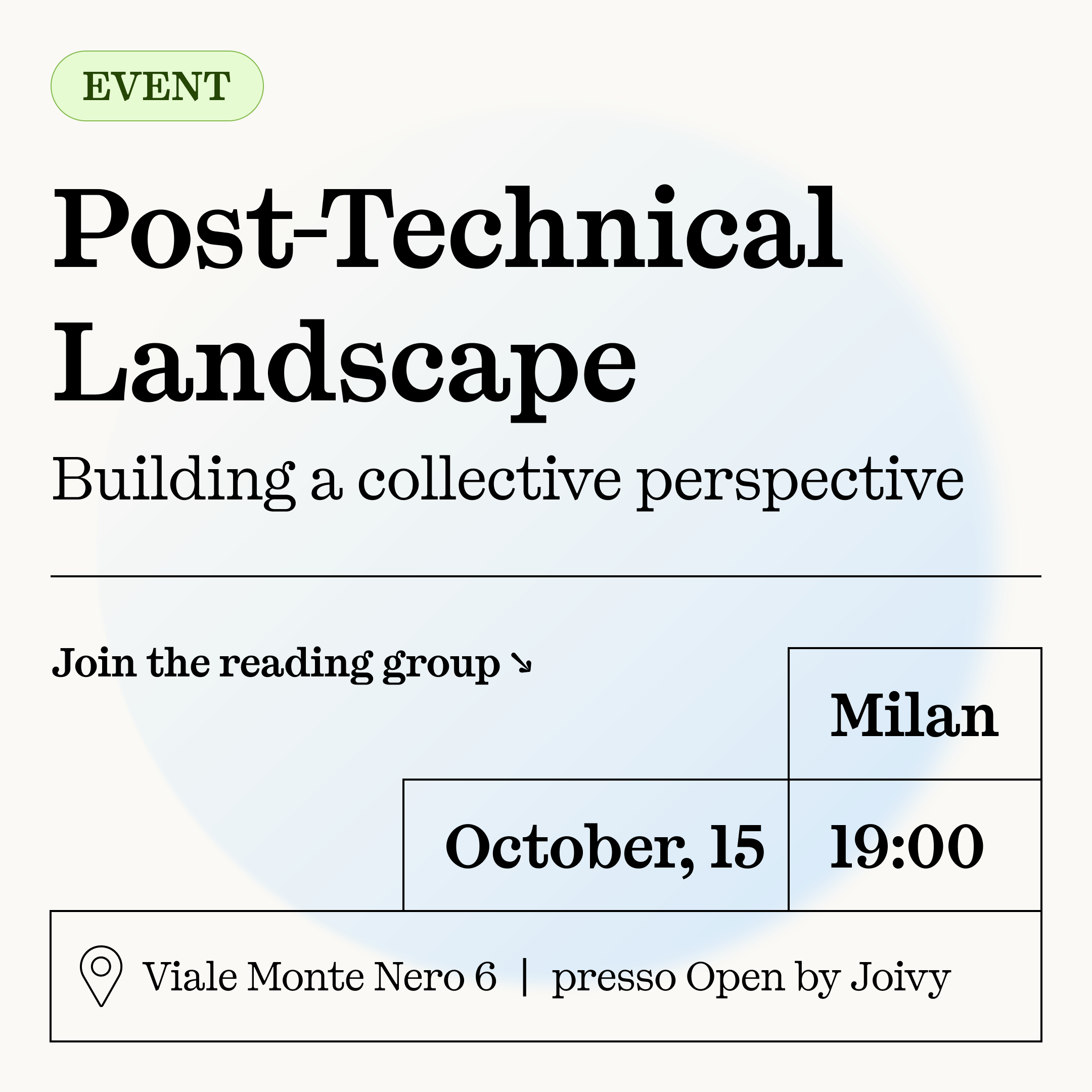 Post-Technical Landscape Reading Group: Session #1