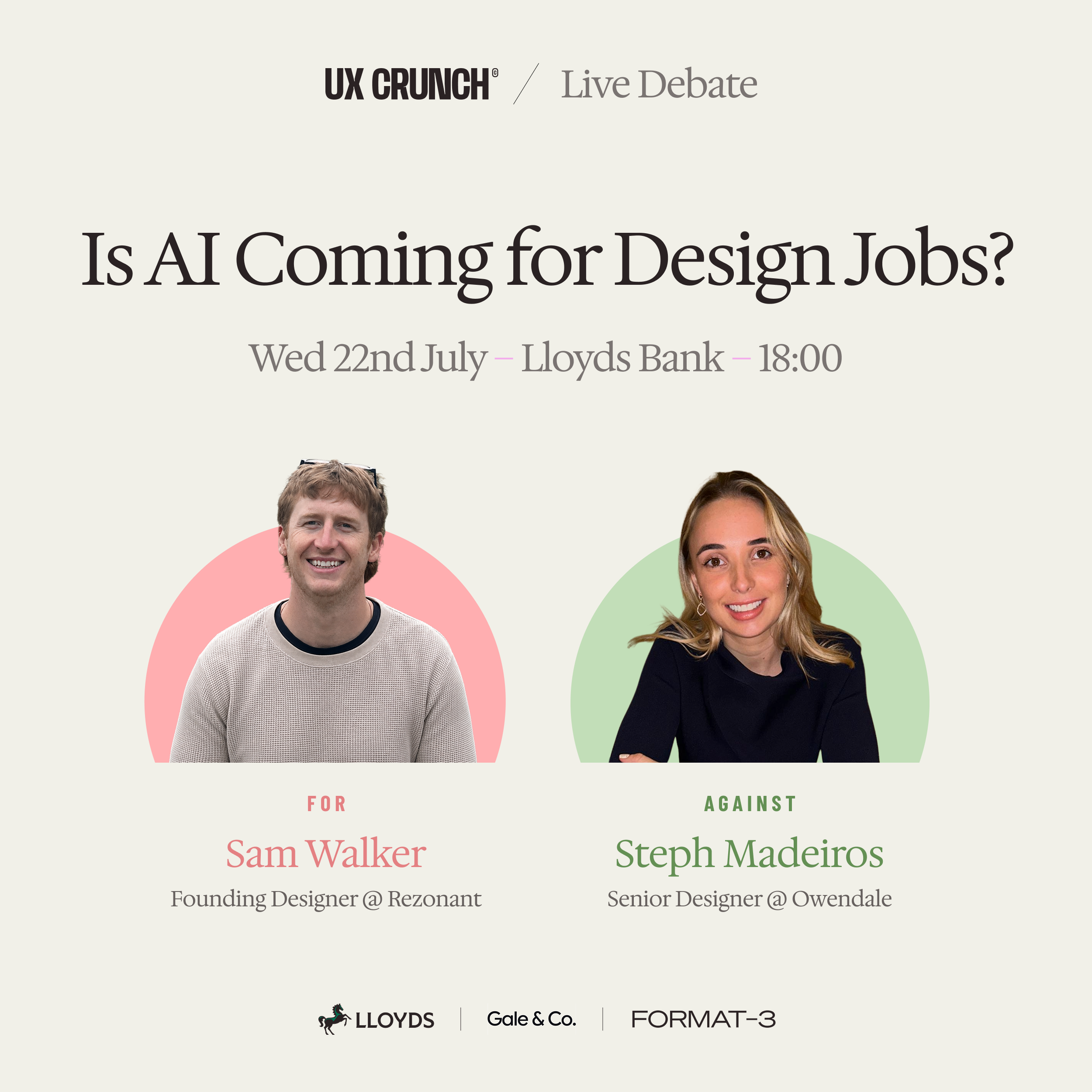 UXCrunch July: Debate, Is AI Coming for Design Jobs?