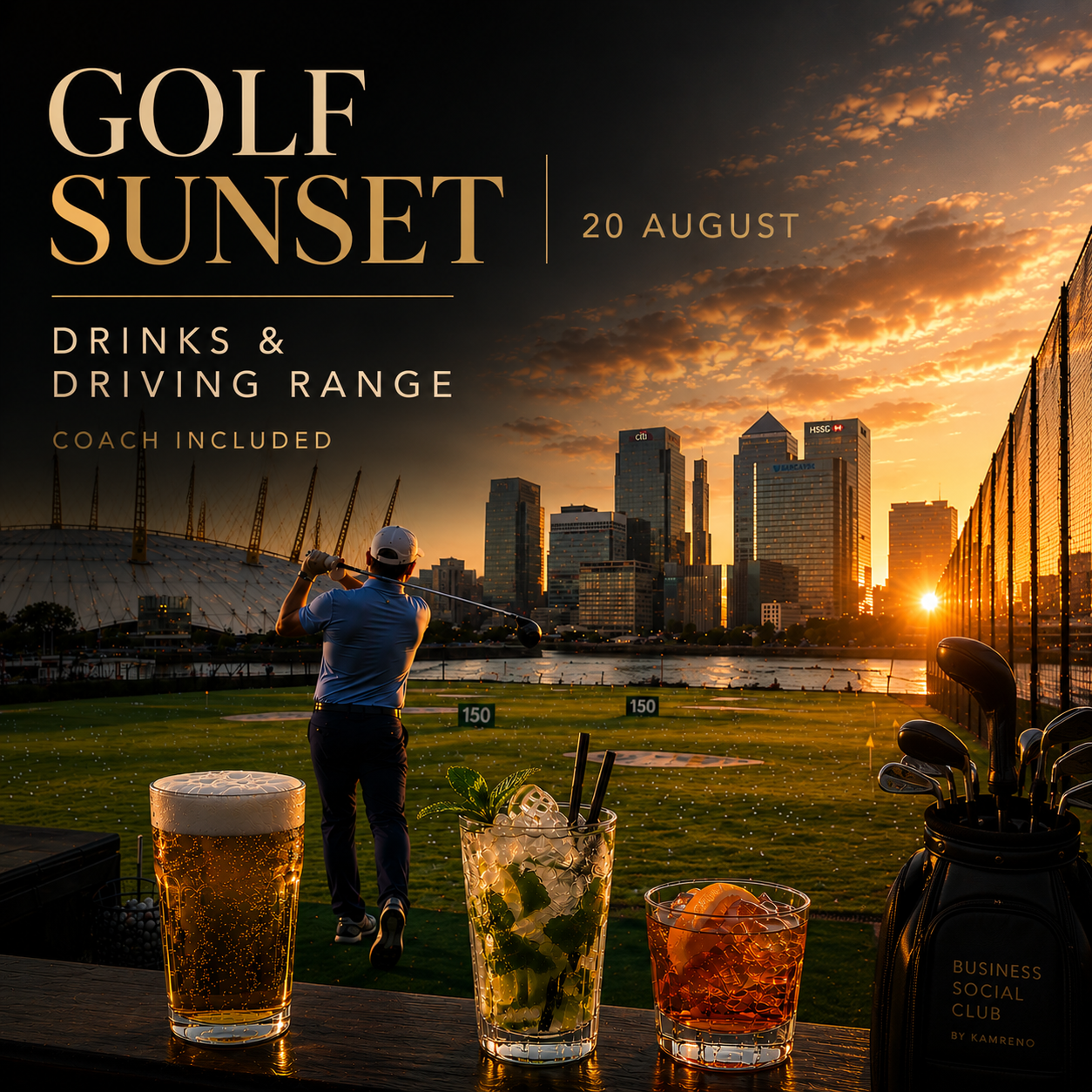Golf & Drinks at Sunset