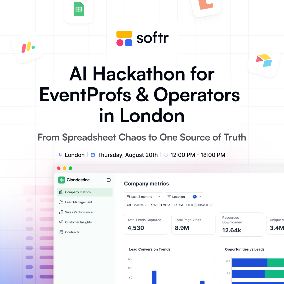 Hackathon de IA para Profesionales de Eventos y Operadores en Londres con Softr