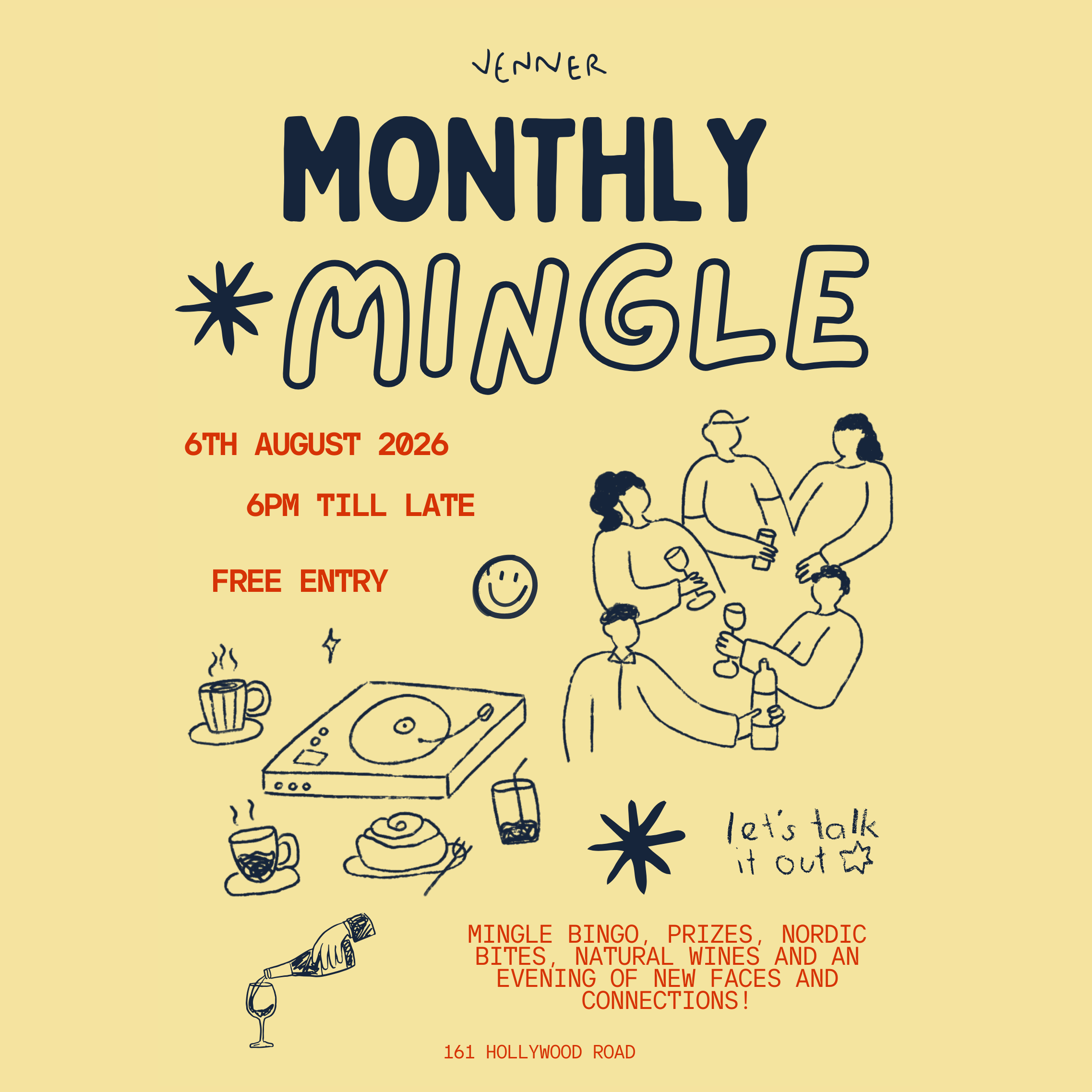 venner: monthly mingle august