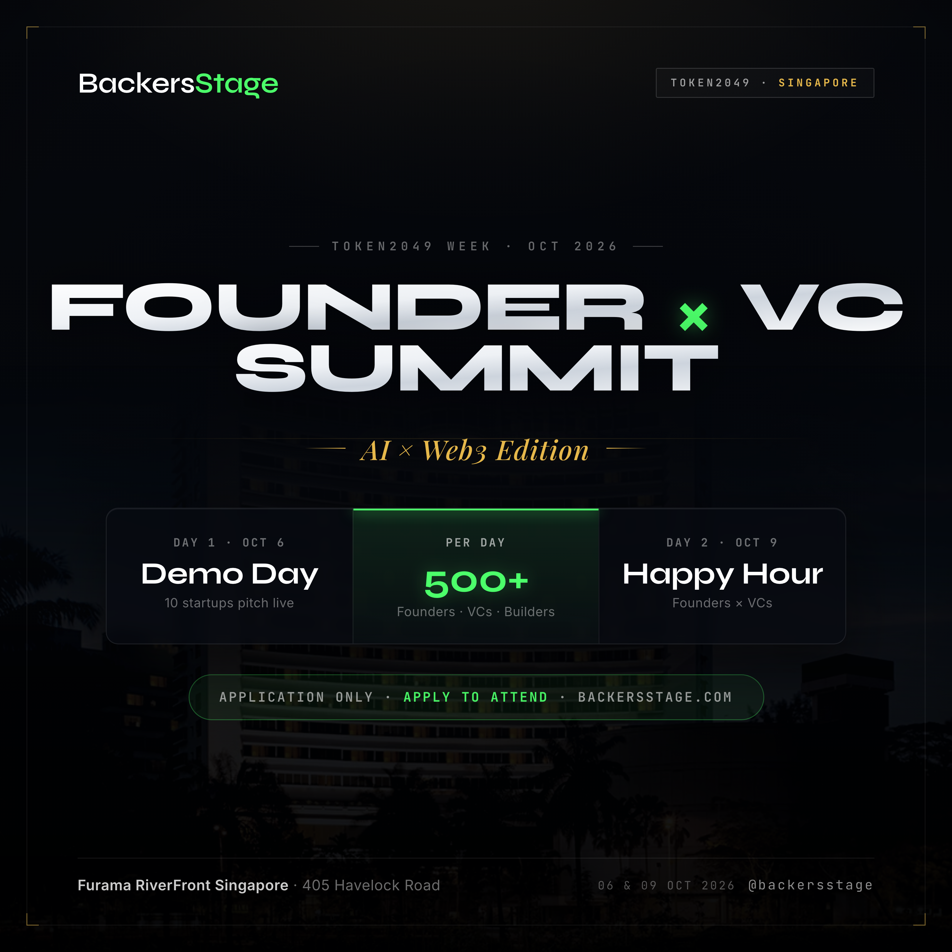 Cumbre Fundador x VC: Edición AI x Web3 | Día de Demostración | Semana Token2049 🇸🇬
