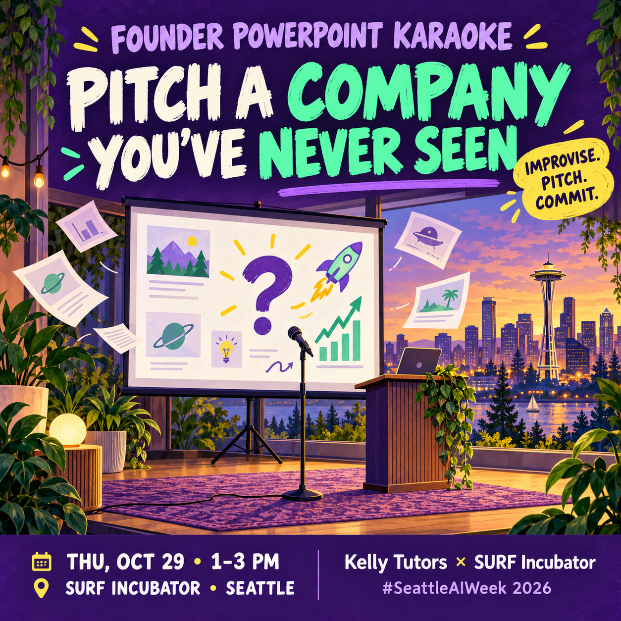 Improvised Powerpoint Presentation: PITCH A COMPANY YOU’VE NEVER SEEN | Kelly Tutors x SURF Incubator