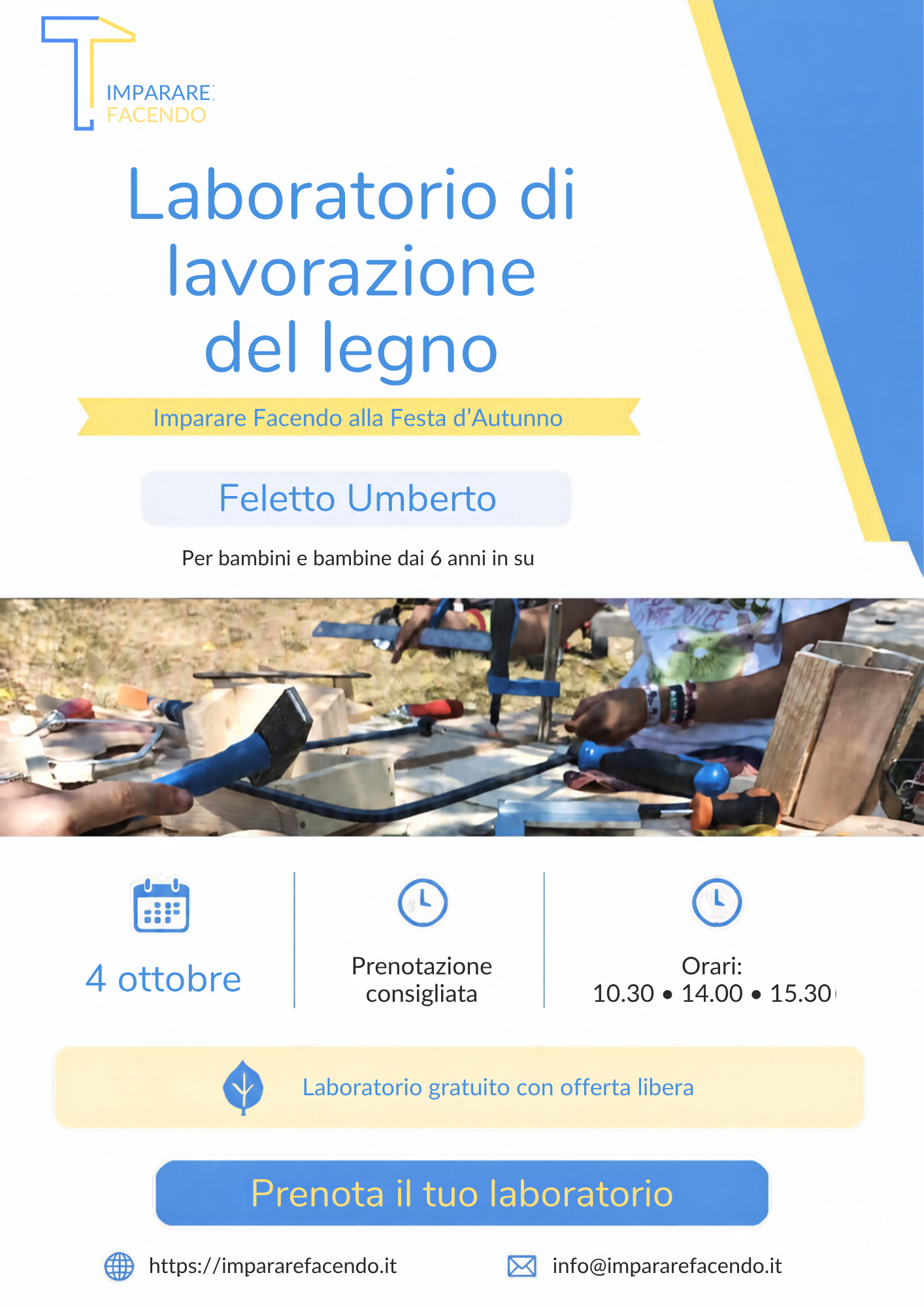 Laboratorio di Lavorazione del Legno - Festa d'Autunno a Feletto Umberto