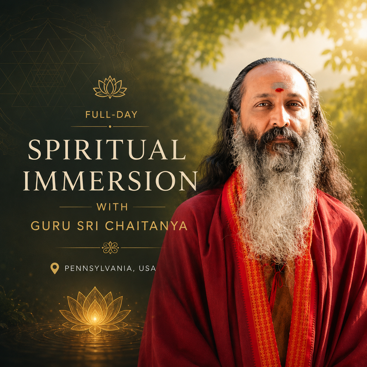 Volledige Dag Spirituele Onderdompeling met Guru Sri Chaitanya | Pennsylvania