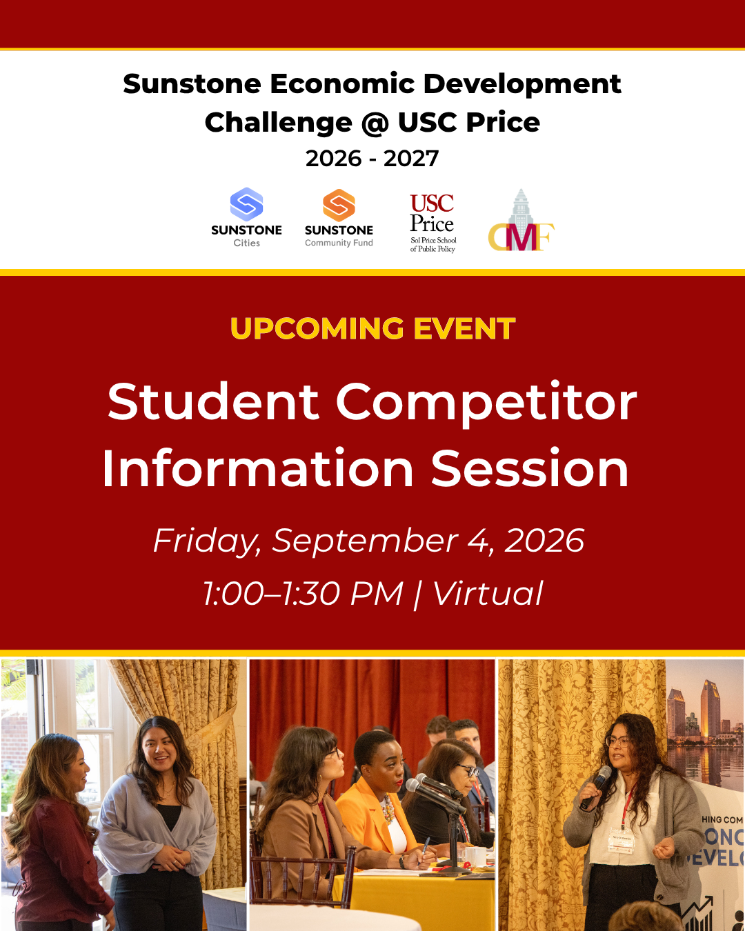 2026-27 Sunstone Economic Development Challenge @ USC Price: Student Competitor Info Session