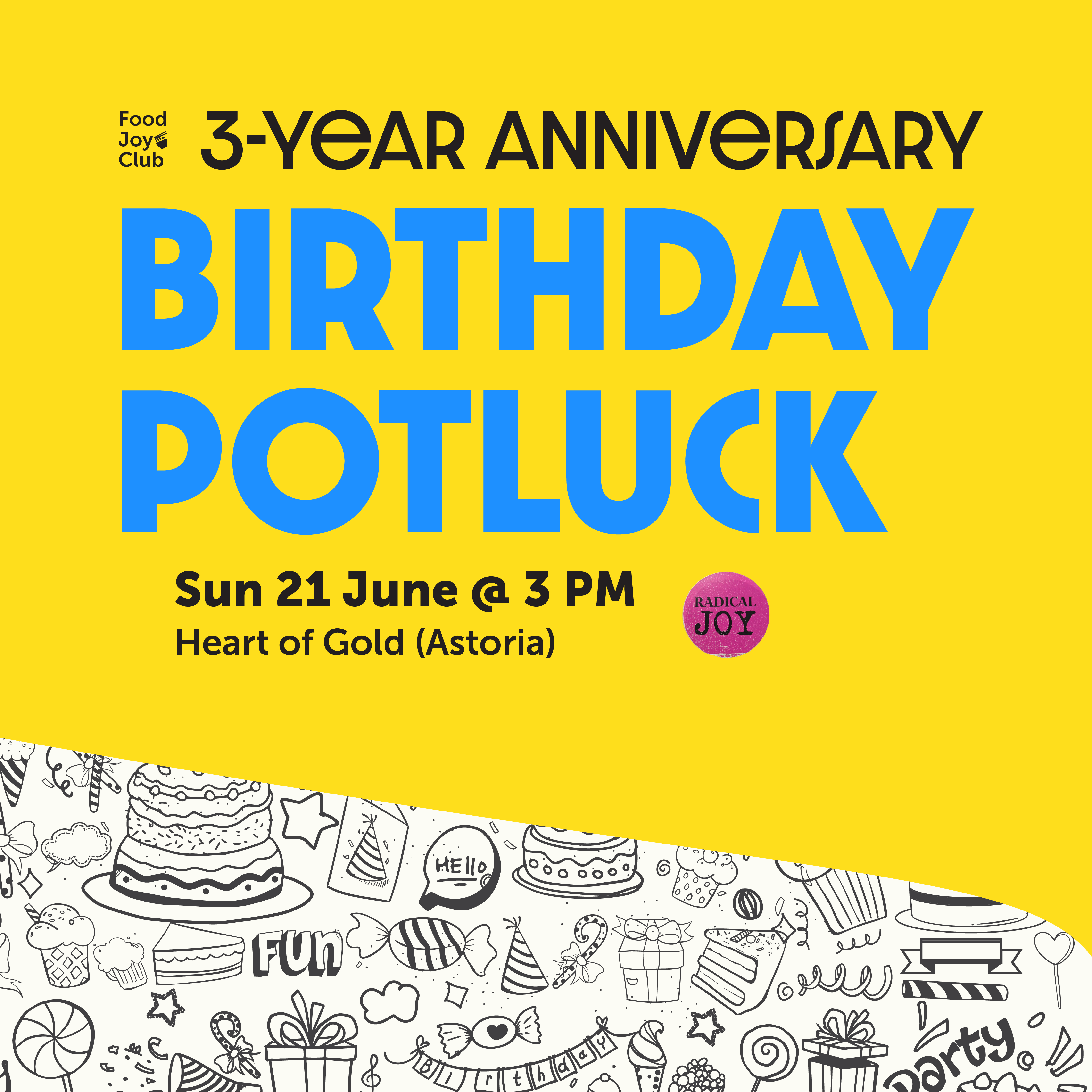Cover art for #Food Joy 3-Year Anniversary Potluck — heart of gold