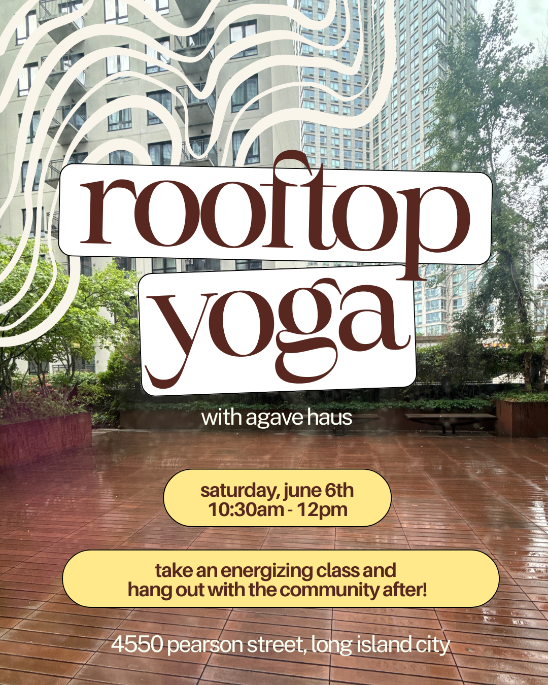 Cover art for #rooftop yoga with agave house — 45-50 Pearson St