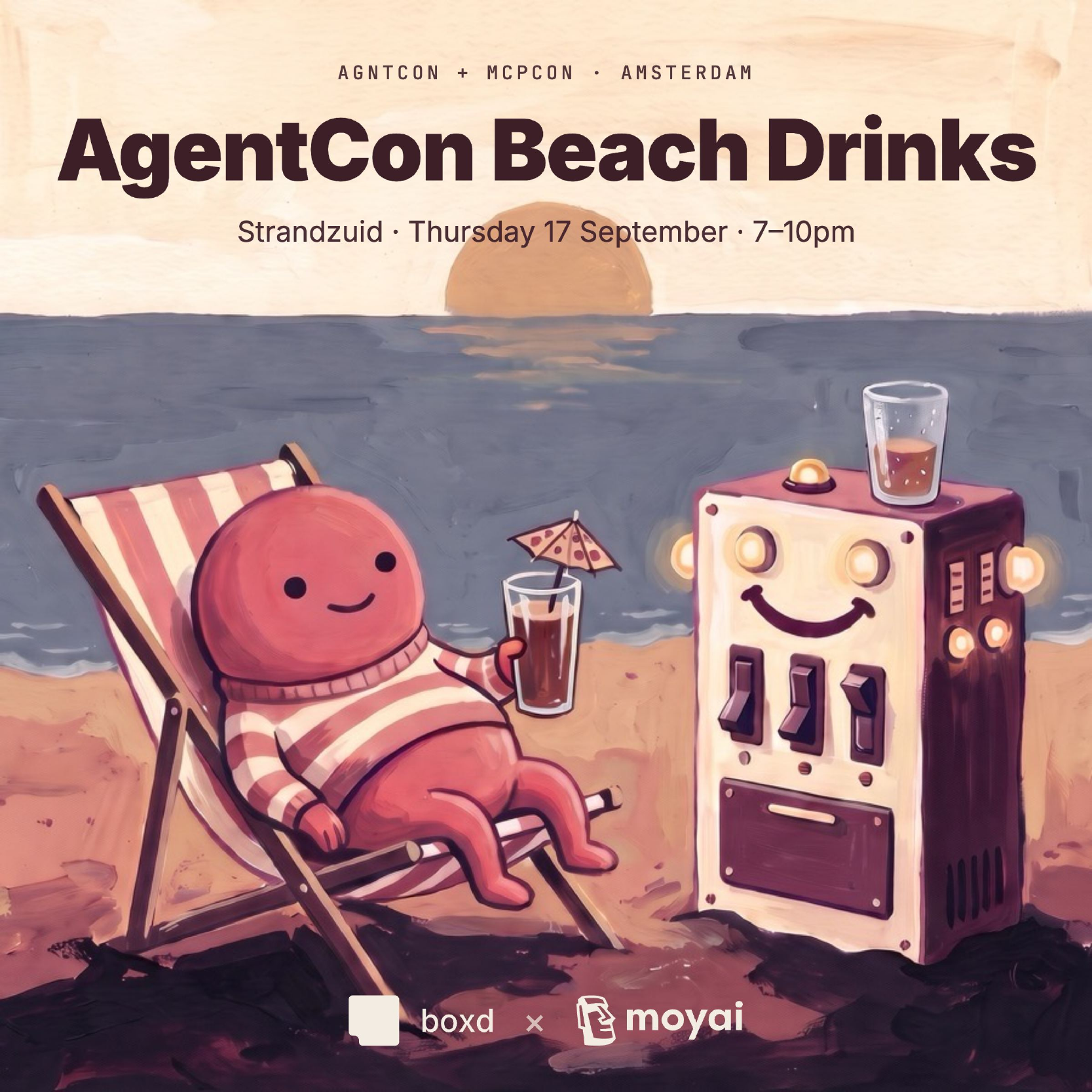 Bebidas en la Playa de AgentCon