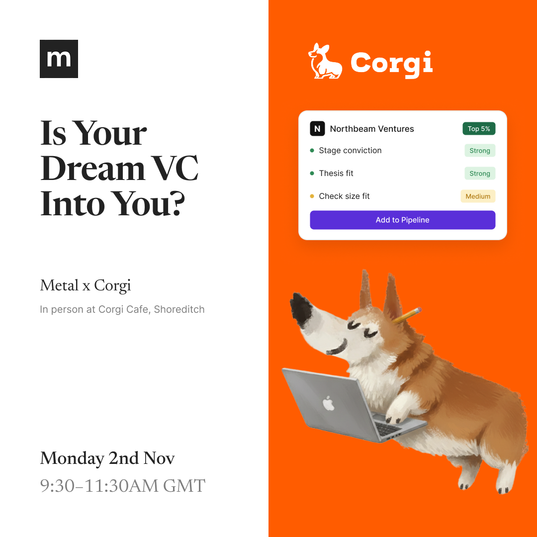 Is Your Dream VC Into You? (Metal x Corgi)