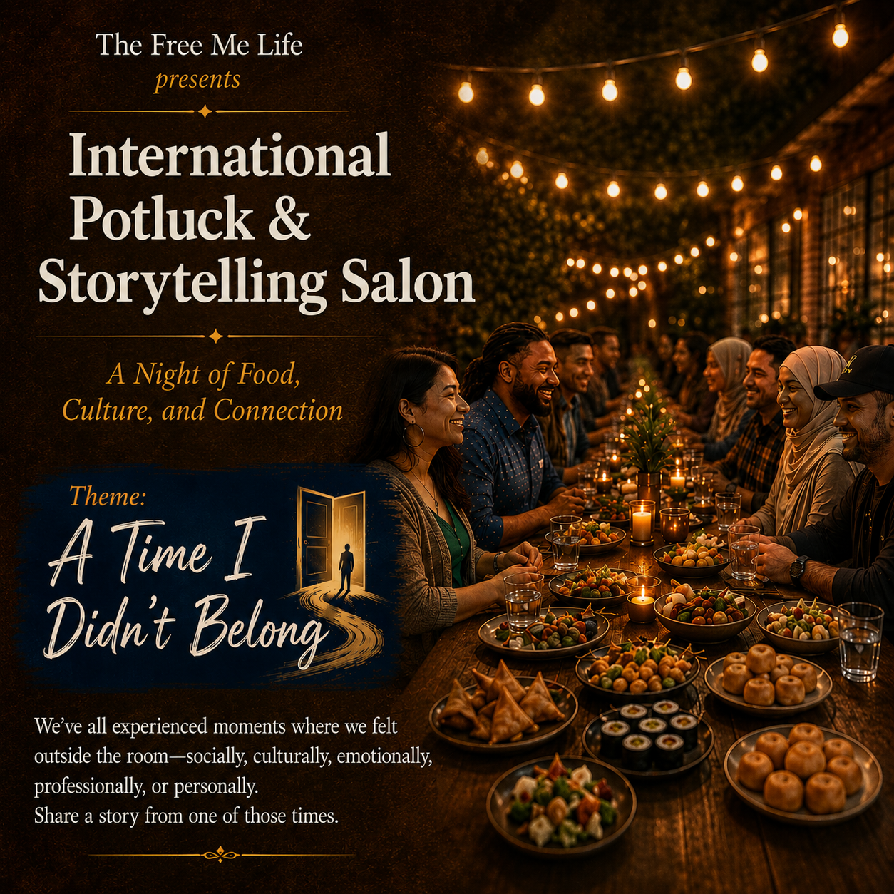 Cover art for #International Potluck & Storytelling Salon Theme: “A Time I Didn’t Belong” - Open Registration — Frontier Tower @ Human Flourishing Main Space 995 Market Street, San Francisco