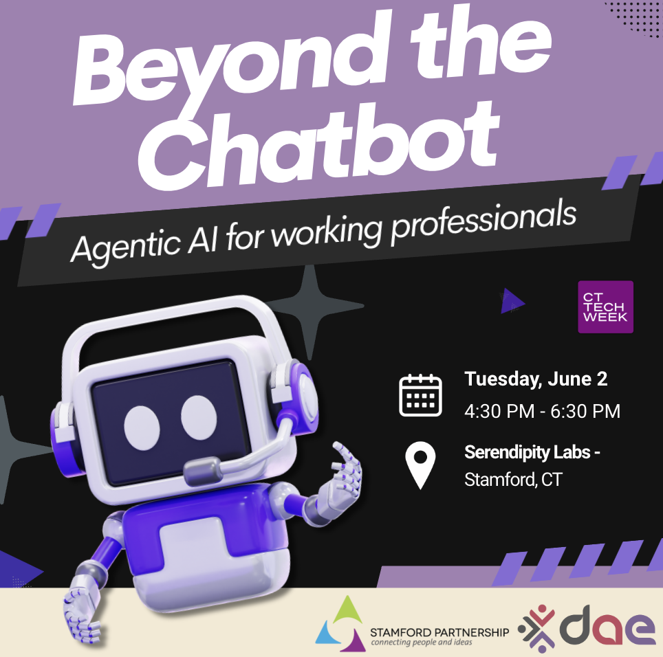 Cover art for #Beyond the Chatbot: Agentic AI for Working Professionals #CTTechWeek — Serendipity Labs - Stamford