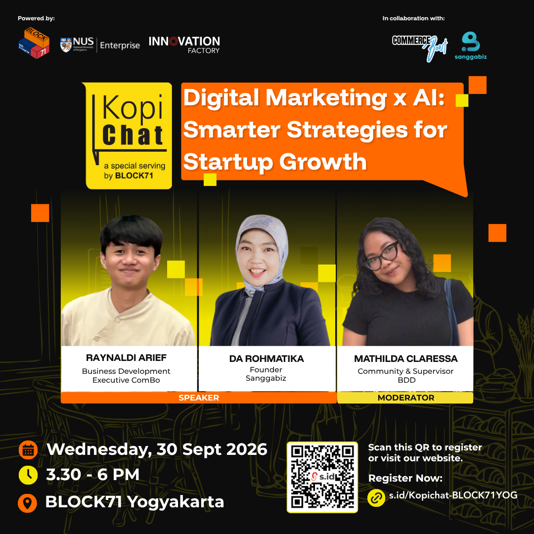 KopiChat BLOCK71 Yogyakarta - „Digital Marketing x AI: Intelligentere Strategien für das Wachstum von Startups“