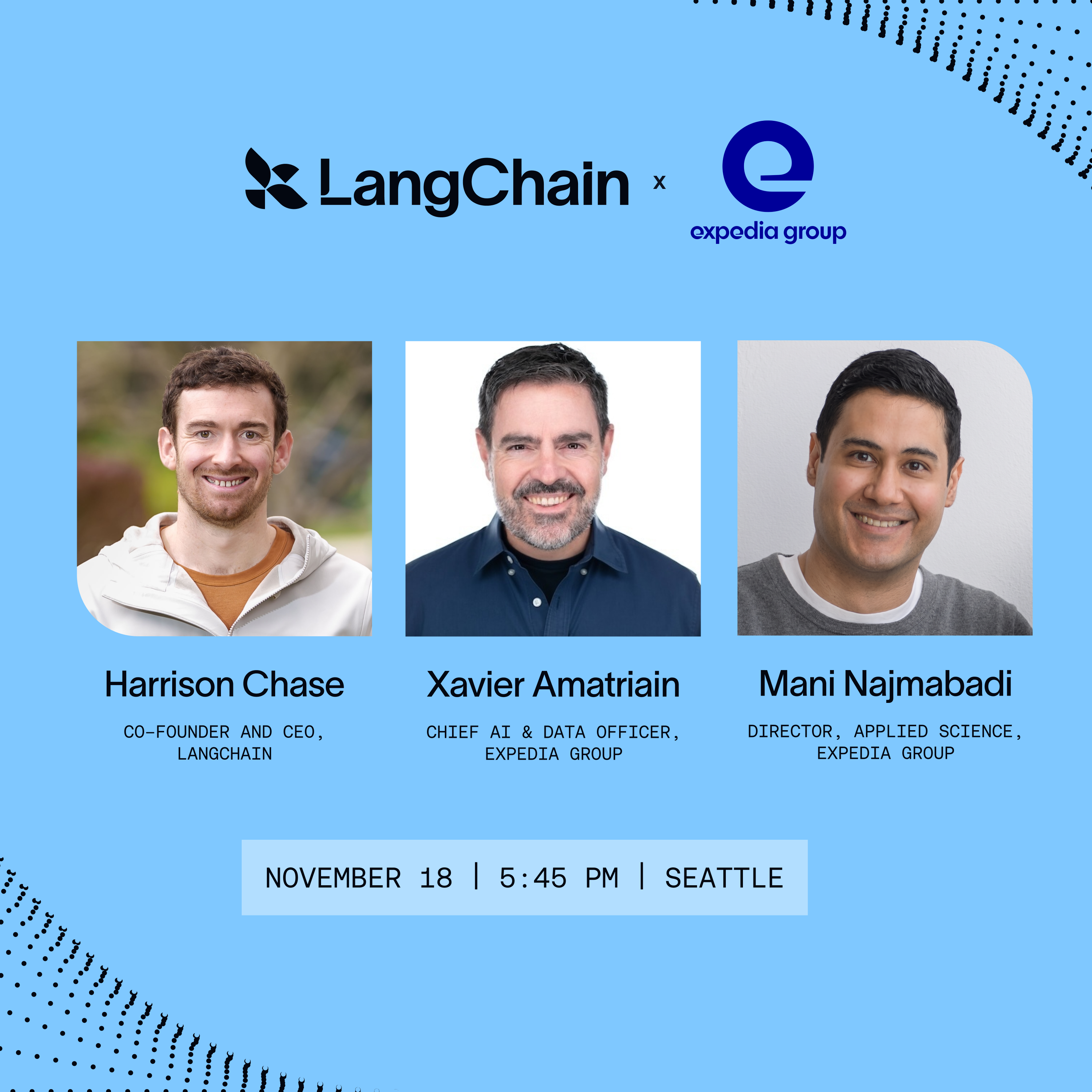 LangChain Seattle Meetup: An Evening with Harrison Chase & Xavi Amatriain
