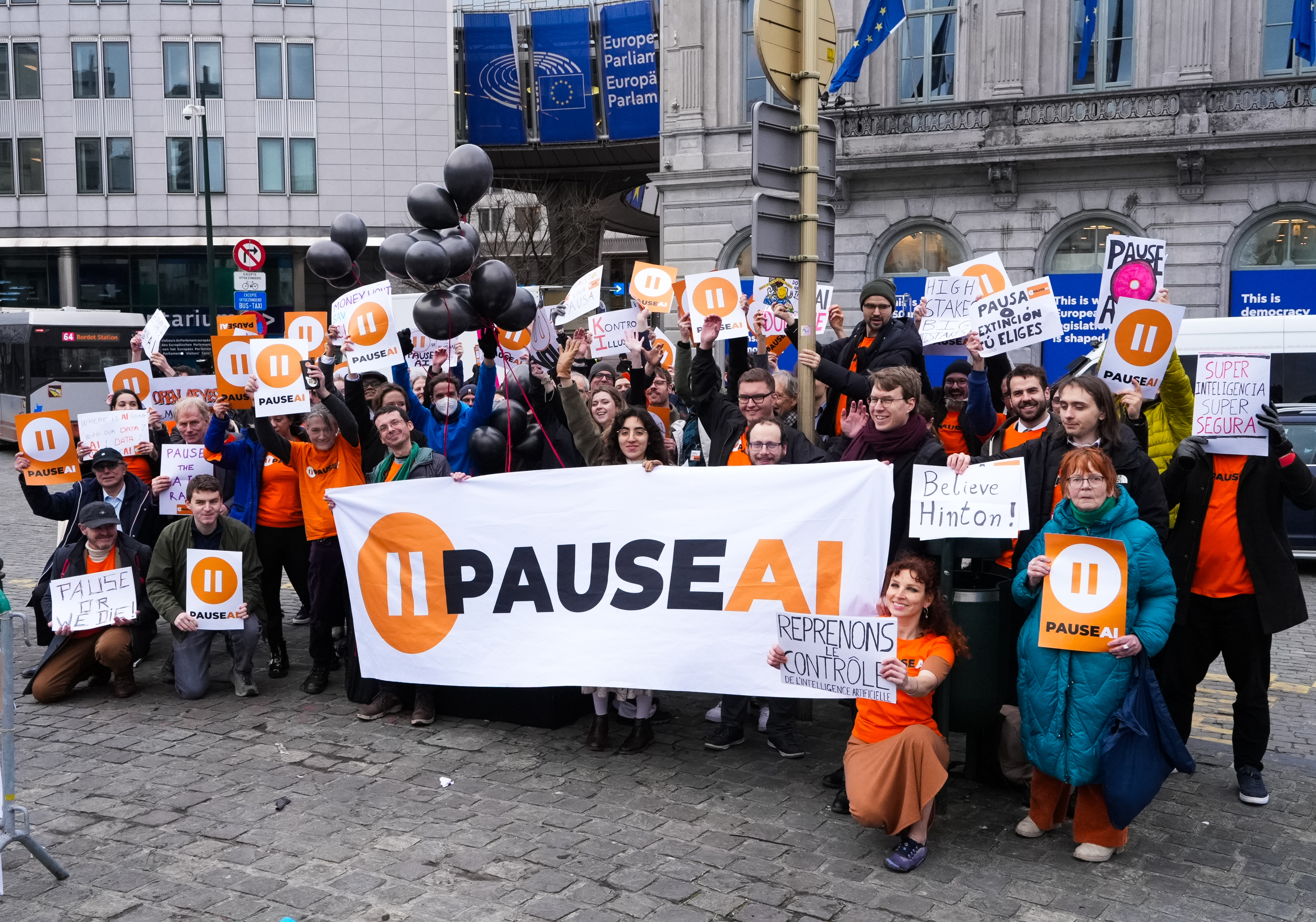 Demostración de PauseAI: La Línea de Tiempo (Bruselas)