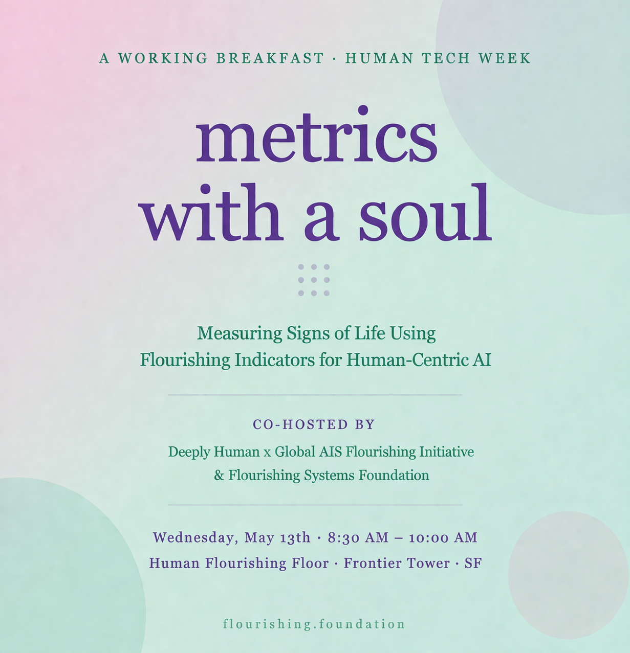 [🌷Human Tech Week Flourishing Track] Metrics with a Soul: Flourishing Indicators for Human-Centric AI