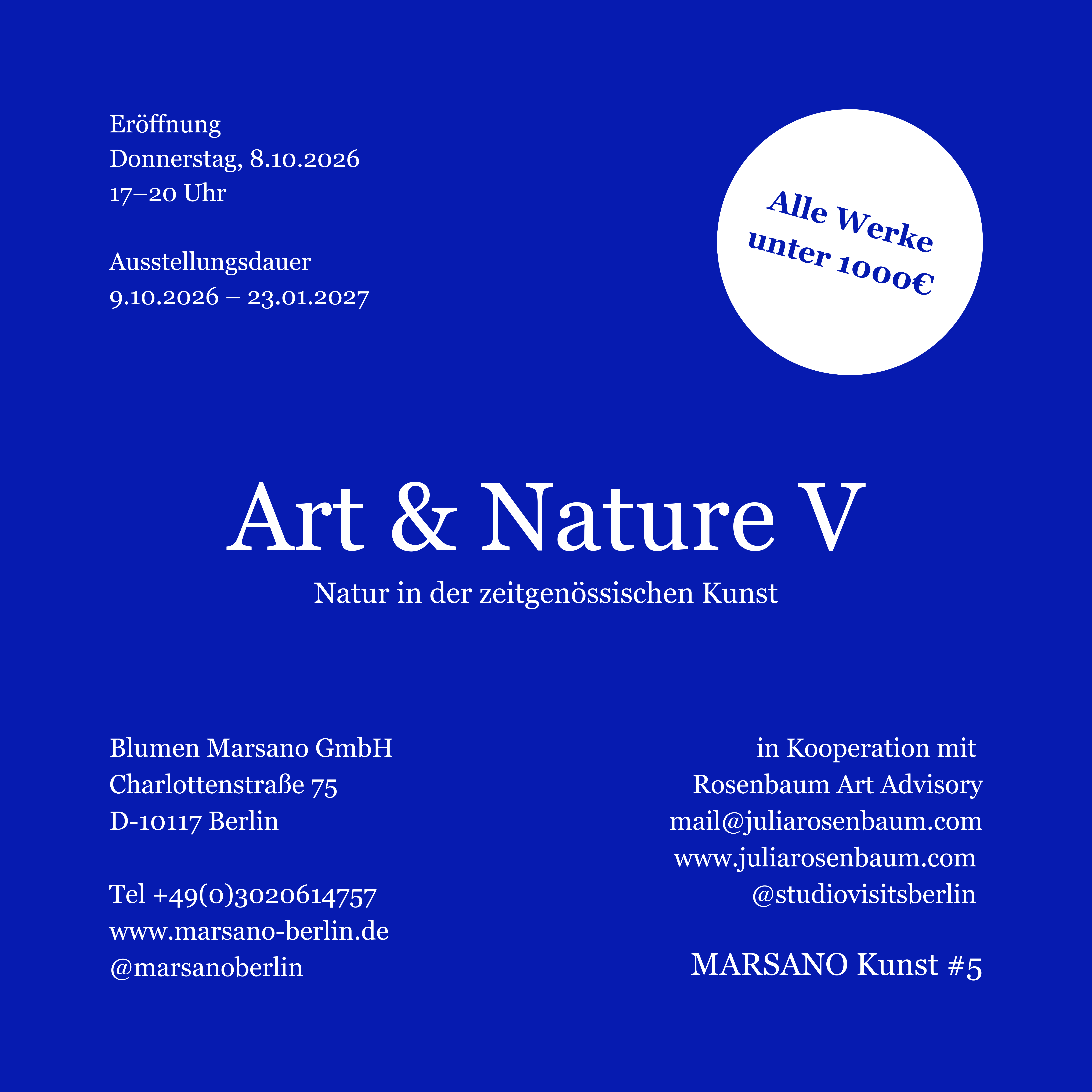 Art & Nature V. Natur in der zeitgenössischen Kunst | Vernissage